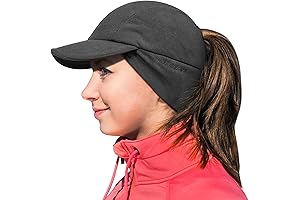 GADIEMKENSD Women's Winter Reflective Fleece Ponytail Hat with Drop Down Ear Warmer:...