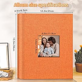 Artfeel Photo Album 4x6 with 600 Pockets,Slip-in Picture Albums,Linen Cover Memory Book with Front Window,White Page Vertical Photo Book for Wedding,Family,Anniversare,Baby,Vacation