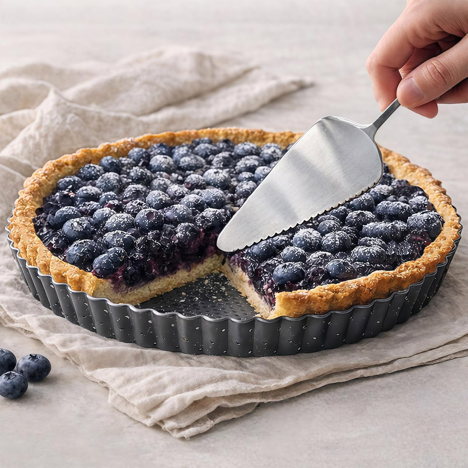 9 Inch Perforated Quiche Pan for...