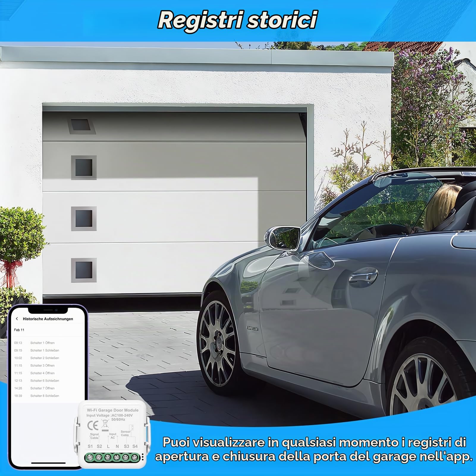 Apri Cancello Collegato Apriporta Garage Collegato WiFi Controllo App Tuya | Telecomando Intelligente Porta Compatibile con Alexa, Google Assistant Controllo Vocale (2)