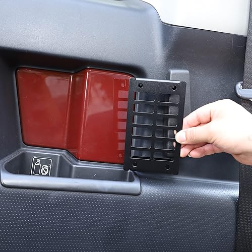 Miniatura 2 de LLKUANG Panel de almacenamiento de puerta trasera de automóvil de aleación de aluminio para Toyota FJ Cruiser 2007-2021 Bolsa colgante de automóvil