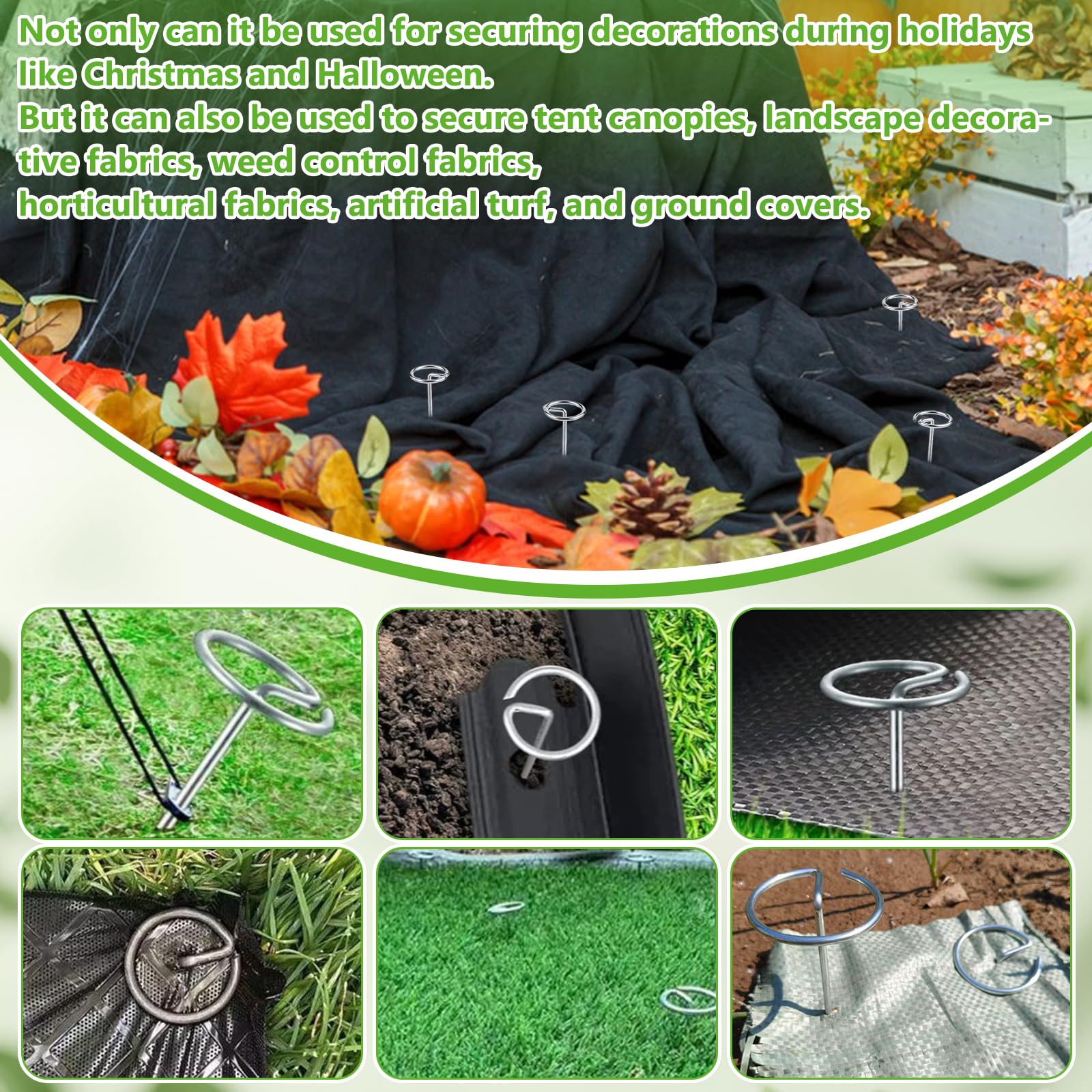 200 piezas de tela de paisaje alfileres en forma de G Grapas de acero al carbono galvanizado estacas de jardín 6 x 1,2 pulgadas para protección de malezas para jardín, patio, cubierta de