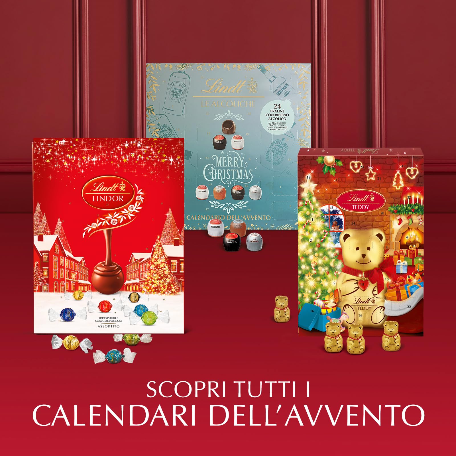 Lindt Calendario Avvento 2025 Teddy Orsetto, 24 cioccolatini, 170g