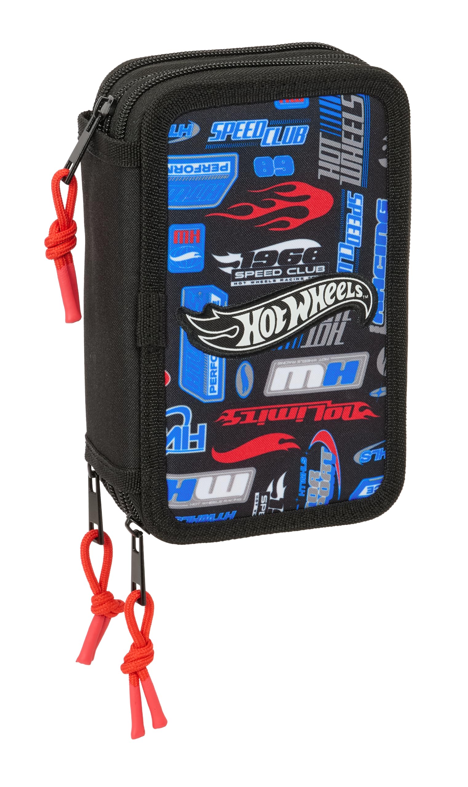 Safta HOT WHEELS – School Pencil Case with 37 Tools Included, Children's Pencil Case, Child, Ideal for Children from 5 to 14 Years, Comfortable and Versatile, Quality and Resistance, 12.5 x 5.5 x 19.5