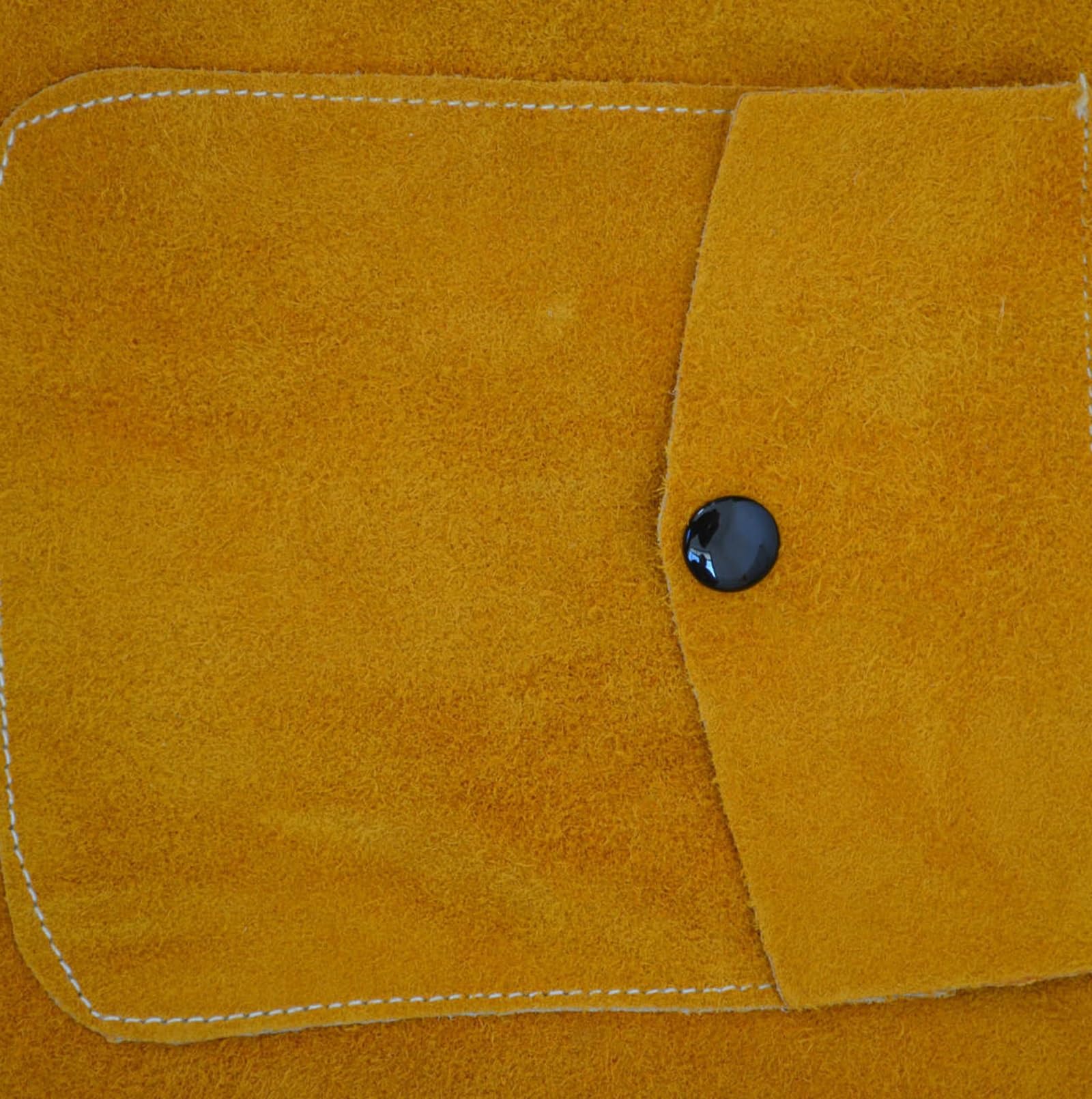 Abbigliamento da Saldatura in Pelle Giacca Spaccata Resistente al Calore e Alla Fiamma con Tasche per Attrezzi Carpenteria Meccanica per Uomini e Donne