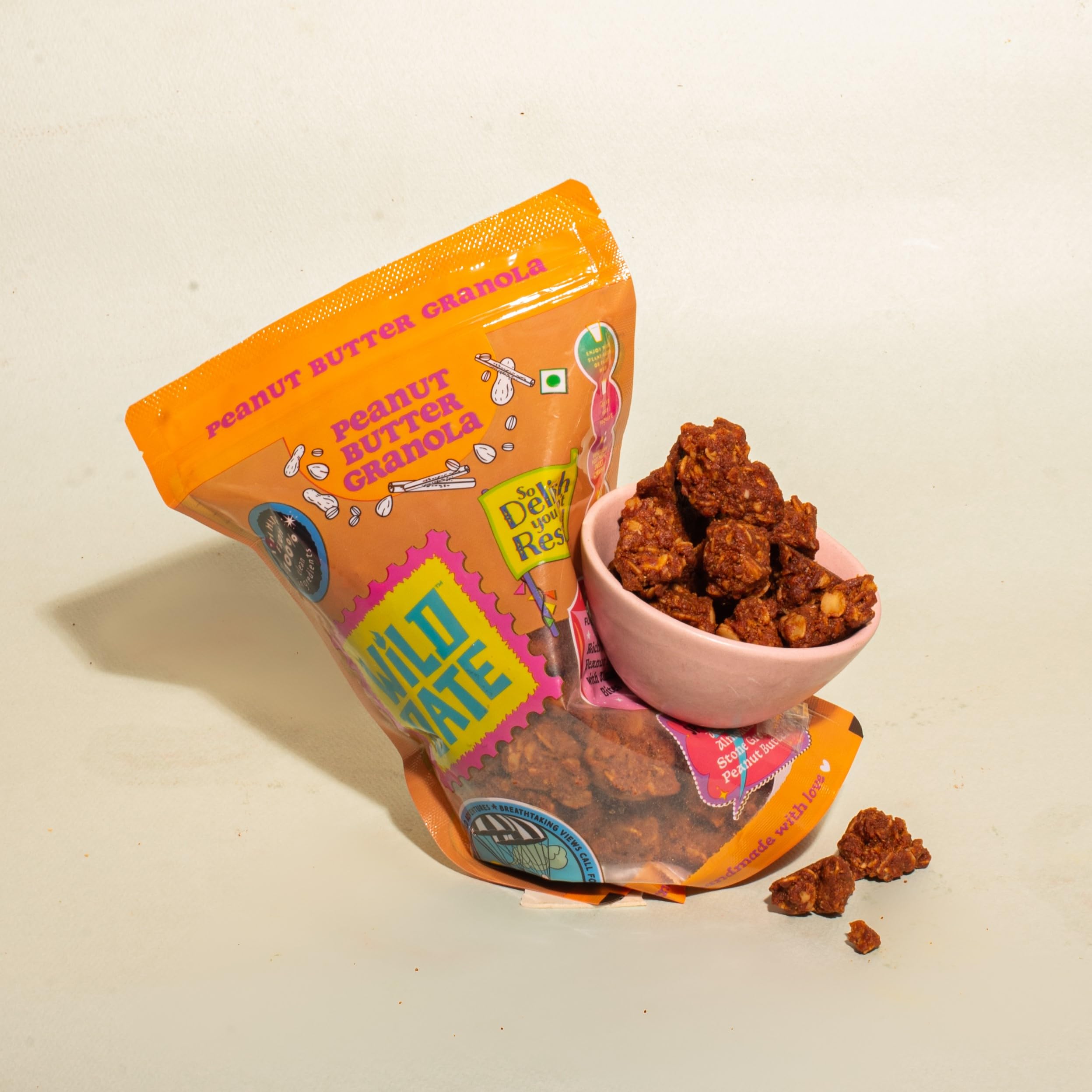 Wild Date Peanut Butter Granola – Crunchy Baked Oats with Peanut Butter, Roasted Peanuts & Honey | Gluten Free, Plant Protein Rich, No Refined Sugar | 250 g 2