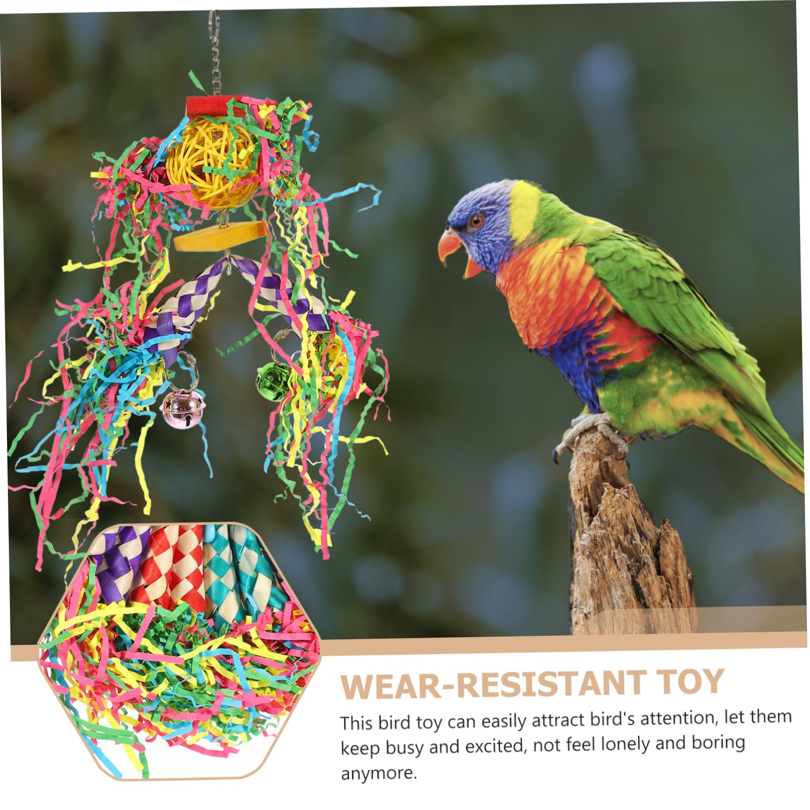 BESPORTBLE Lot De 2 Jouets À Mordre pour Perroquets Balançoires pour Perroquets Jouets À Mâcher pour Oiseaux À Mordre pour Et Oiseaux
