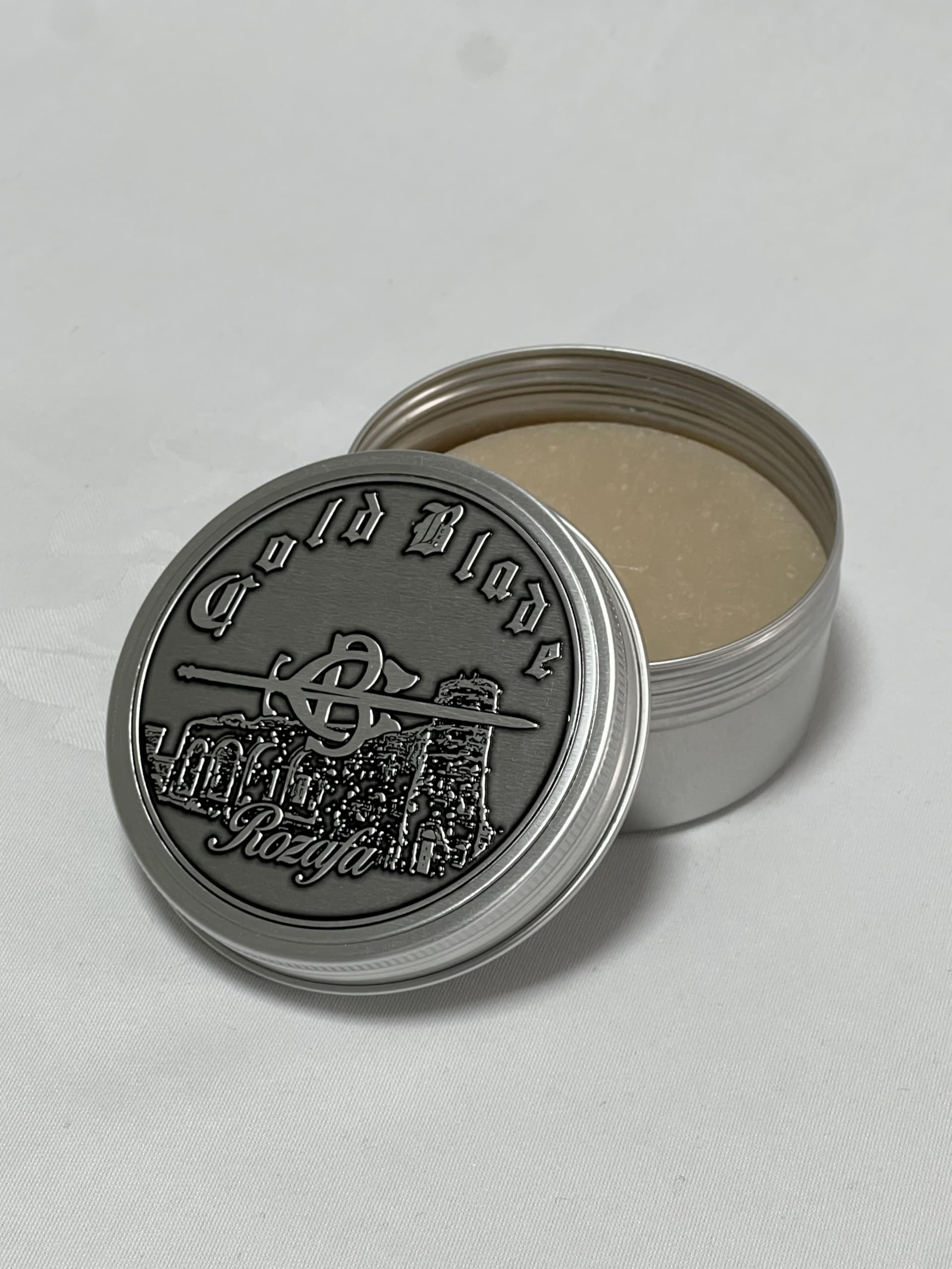 Jabón de Afeitar Rozafa | 150g/5.3oz Jabón Artesanal Triple Molido - Elaborado en Caldero - Cortado a Mano - Espuma Cremosa Perfecta para Piel Sensible - con Aceites Esenciales y Extractos Naturales H