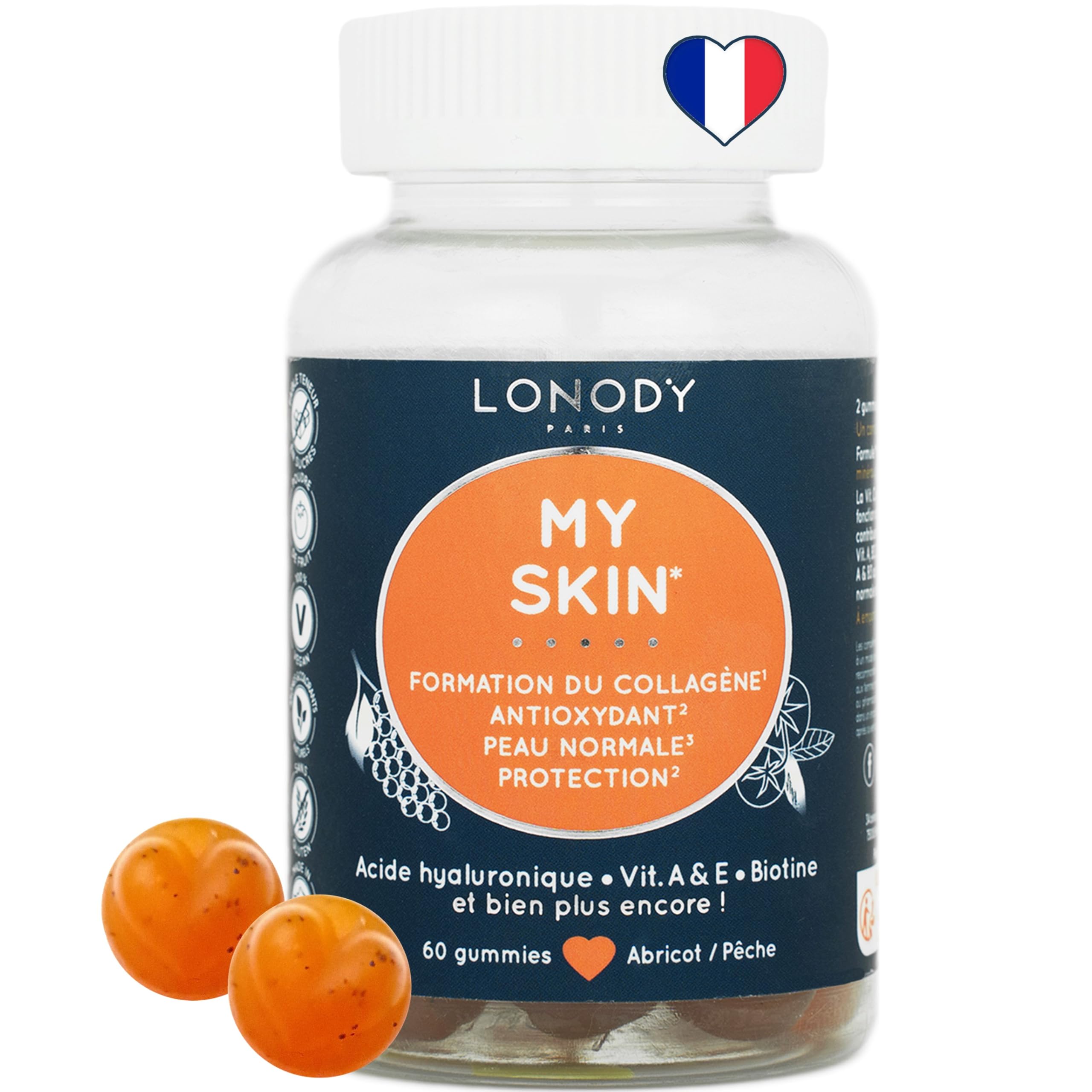 Complement Alimentaire Peau, Booster Collagene, Acide Hyaluronique, Anti Rides,