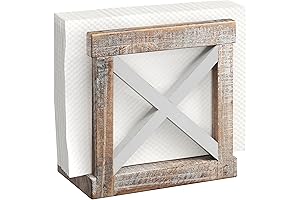 Farmhouse Napkin Holder for Table: Rustic Wooden Napkin Holders for Kitchen, Distressed...
