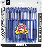 Zebra Pen Z-Grip Point de bille rétractable Pen, Encre bleue lisse, 1.0mm Point moyen, école & Fournitures de bureau, idéales pour les notes, le journal et l'utilisation de planificateur, 18-Pack (22258)