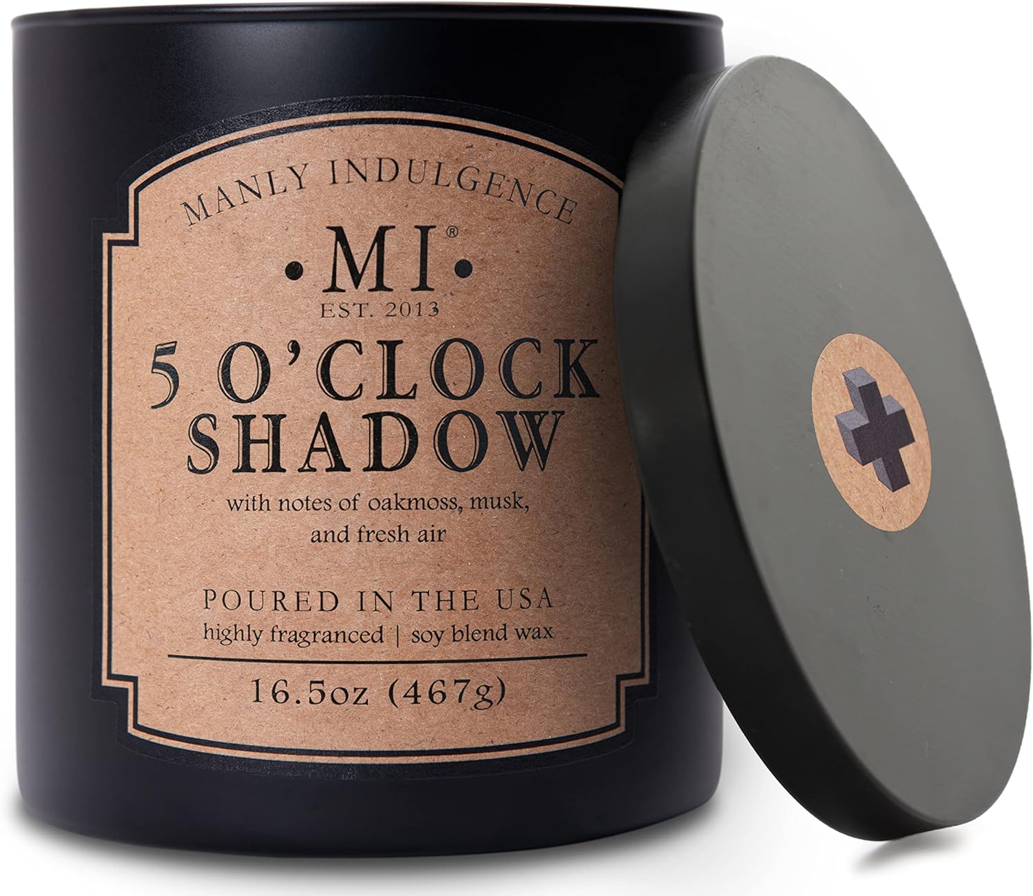 5 O'Clock Shadow Black Soy Blend Scented Jar Candle