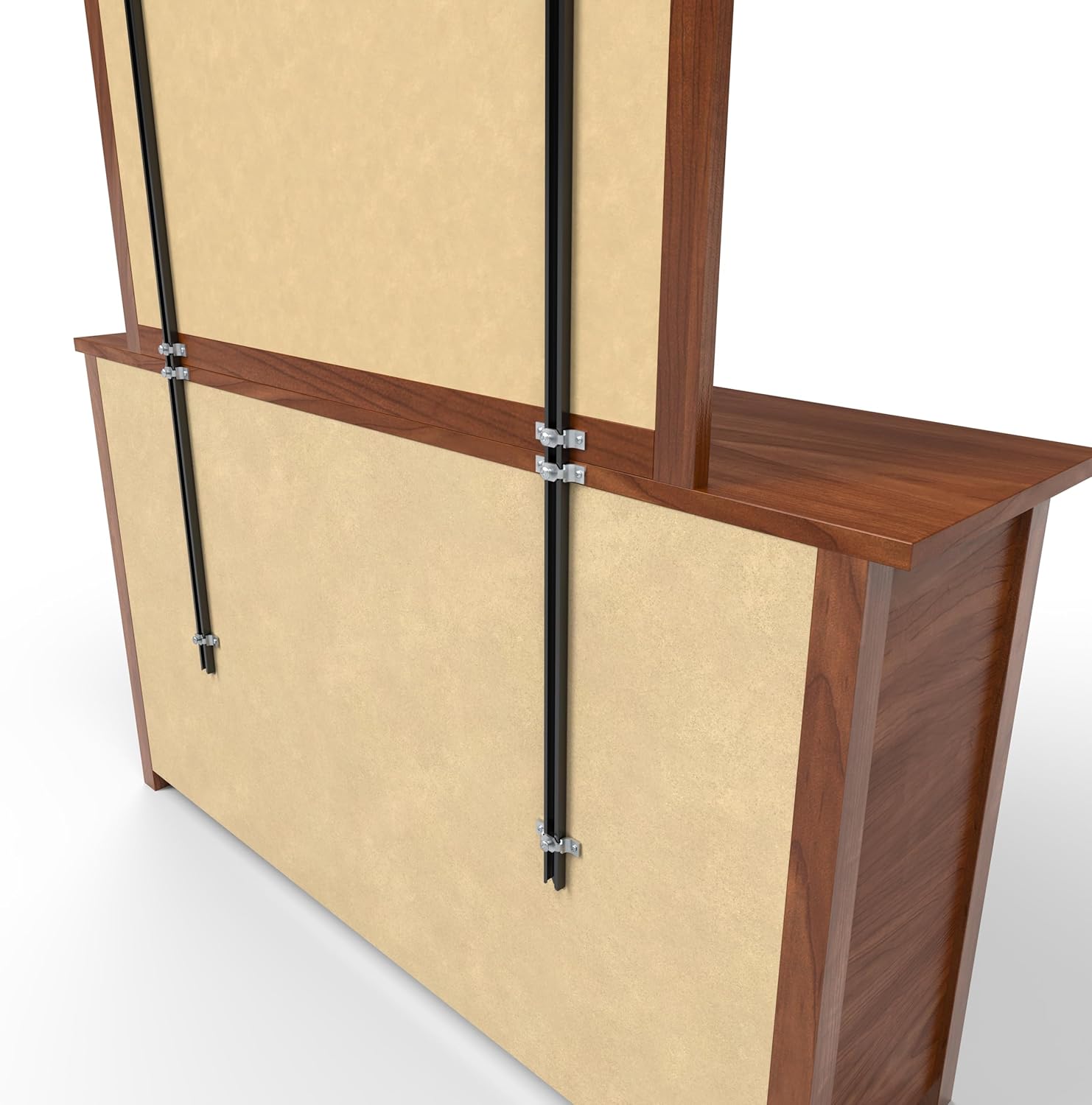 USA Made | Heavy-Duty Mirror Support Brackets | Adjustable 60" Mounting System | Securely Attach Mirrors to Dressers & Furniture | Reinforced Stability & Safety
