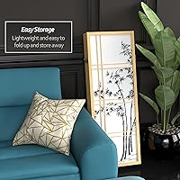 Vista 21 de Pantalla Shoji de árbol de bambú corto de 4 pies - Negro - 4 paneles