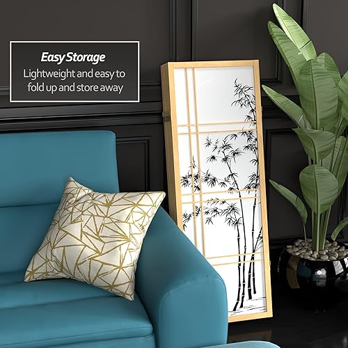 Miniatura 15 de Pantalla corta Shoji de árbol de bambú de 4 pies - Natural - 4 paneles Natural,Negro -,Rosewood,https://www.amazon.com/dp/undefined