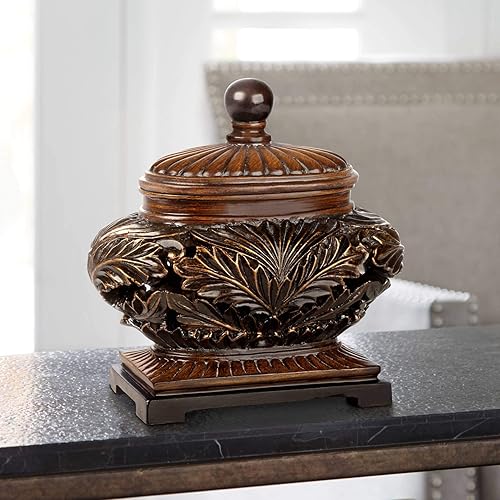 Miniatura 2 de Weldona tazón marrón decorativo con tapa