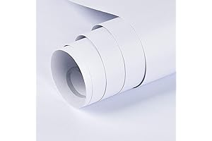 Mecpar White Adhesive Vinyl Wallpaper for Kitchen Cabinets