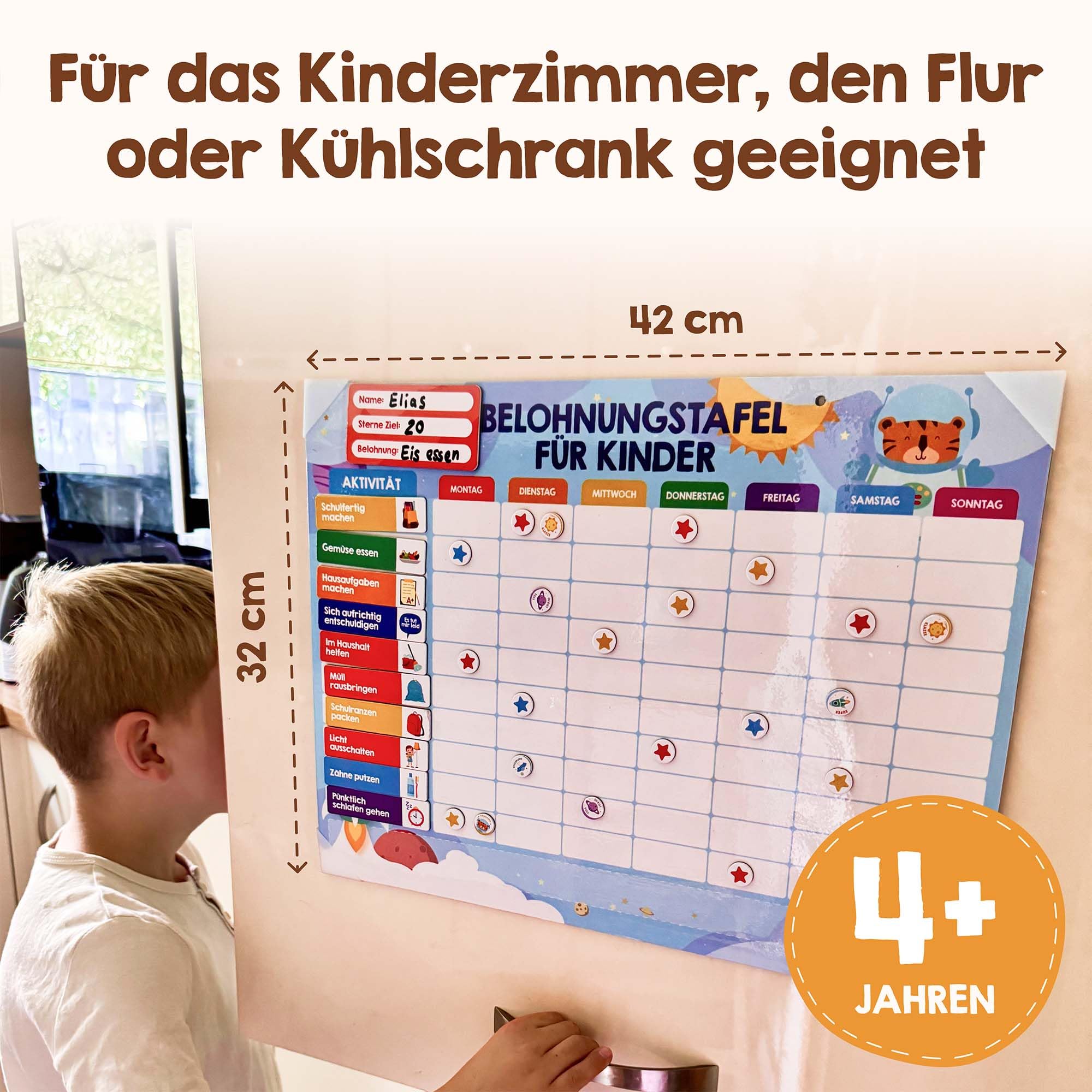 Navaris magnetisch beloningsbord - Taakplanner voor kinderen - Beloningssysteem met sterren en activiteiten - Duits
