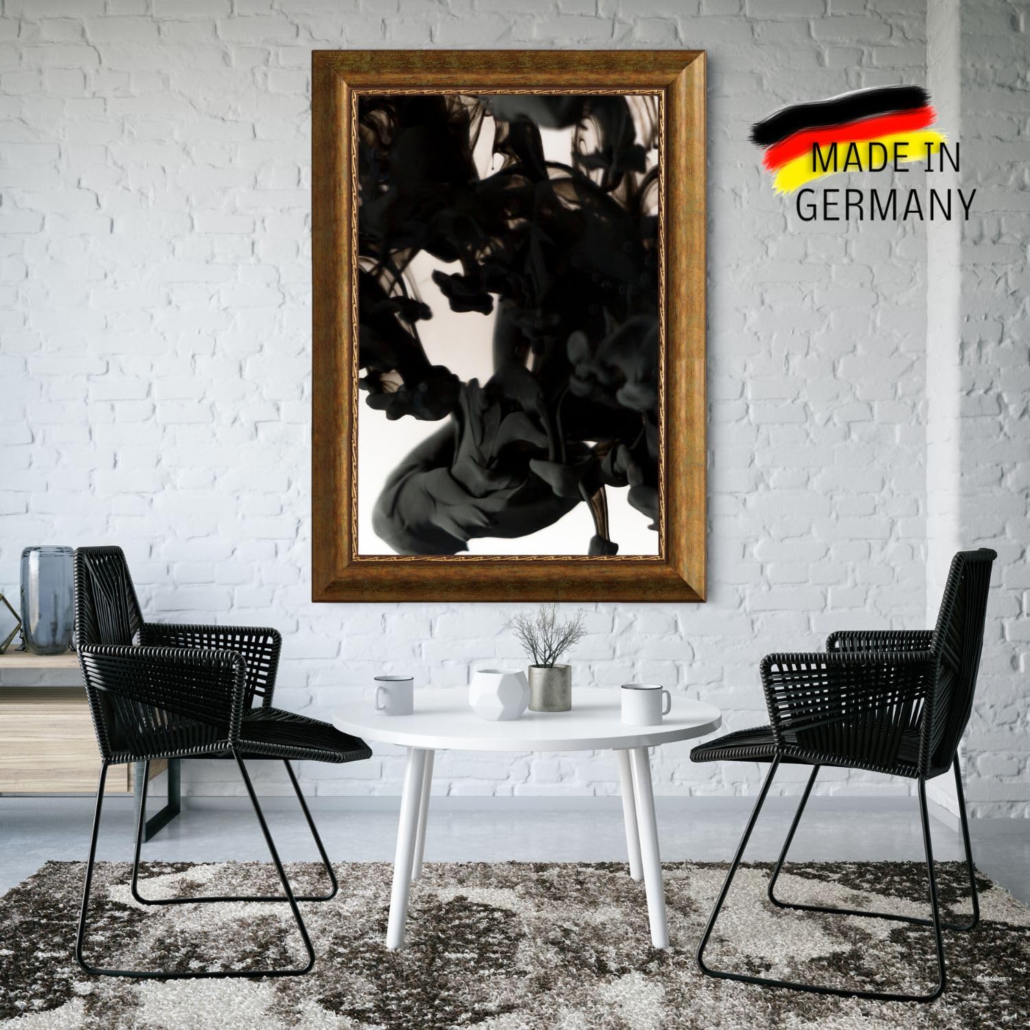 CLAMARO 'ROM' Bilderrahmen Antik 30x30 Massivholz | Bronze Antik | 69 mm breite Shabby Chic Vintage Barock Leiste | Holzrahmen inkl. Acrylglas, Rückwand, Metall Aufhänger