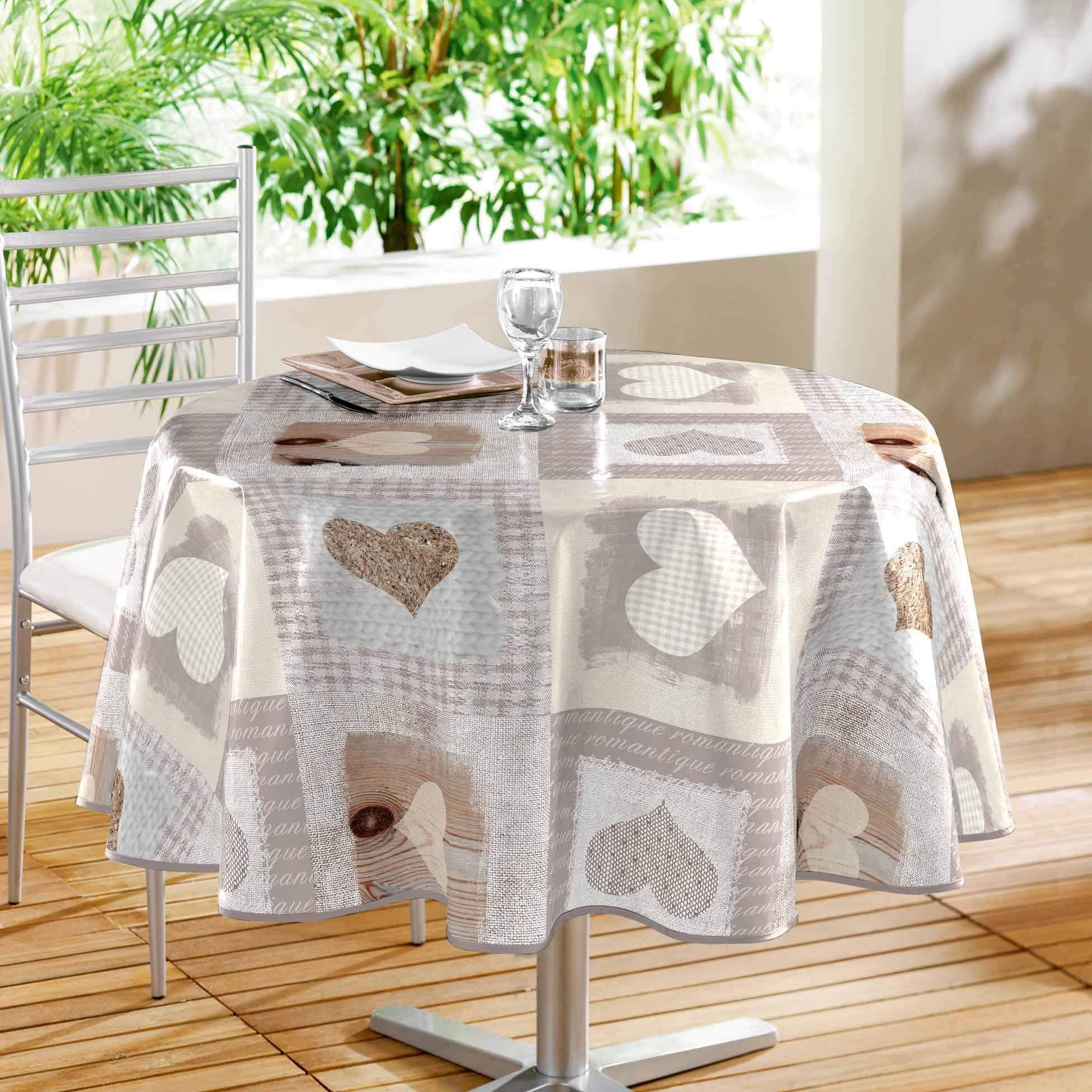 Tovaglia rotonda diametro 130 cm poliestere e cotone plastificata con