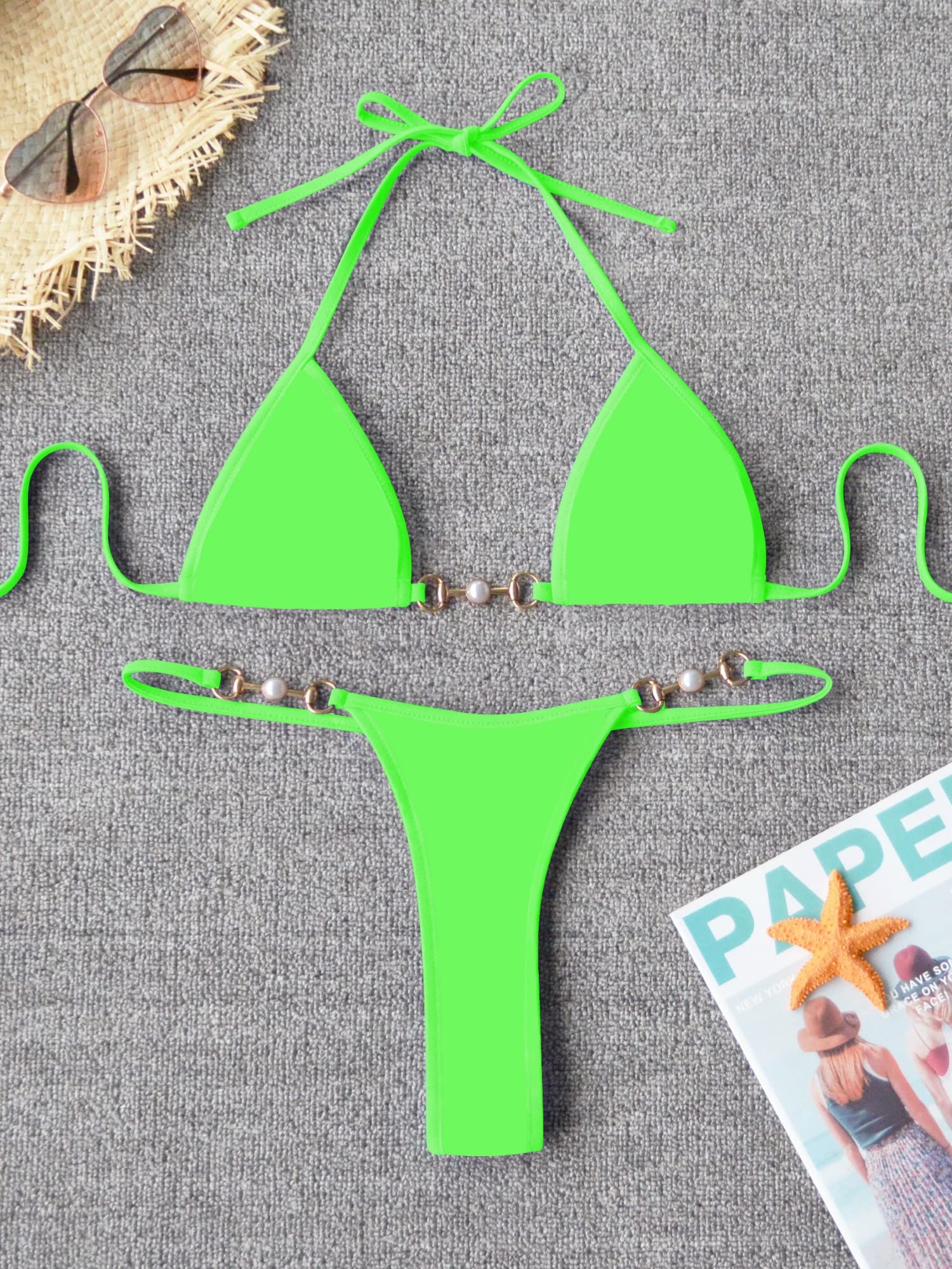 TASHEHE Women's Thong Bikini Set