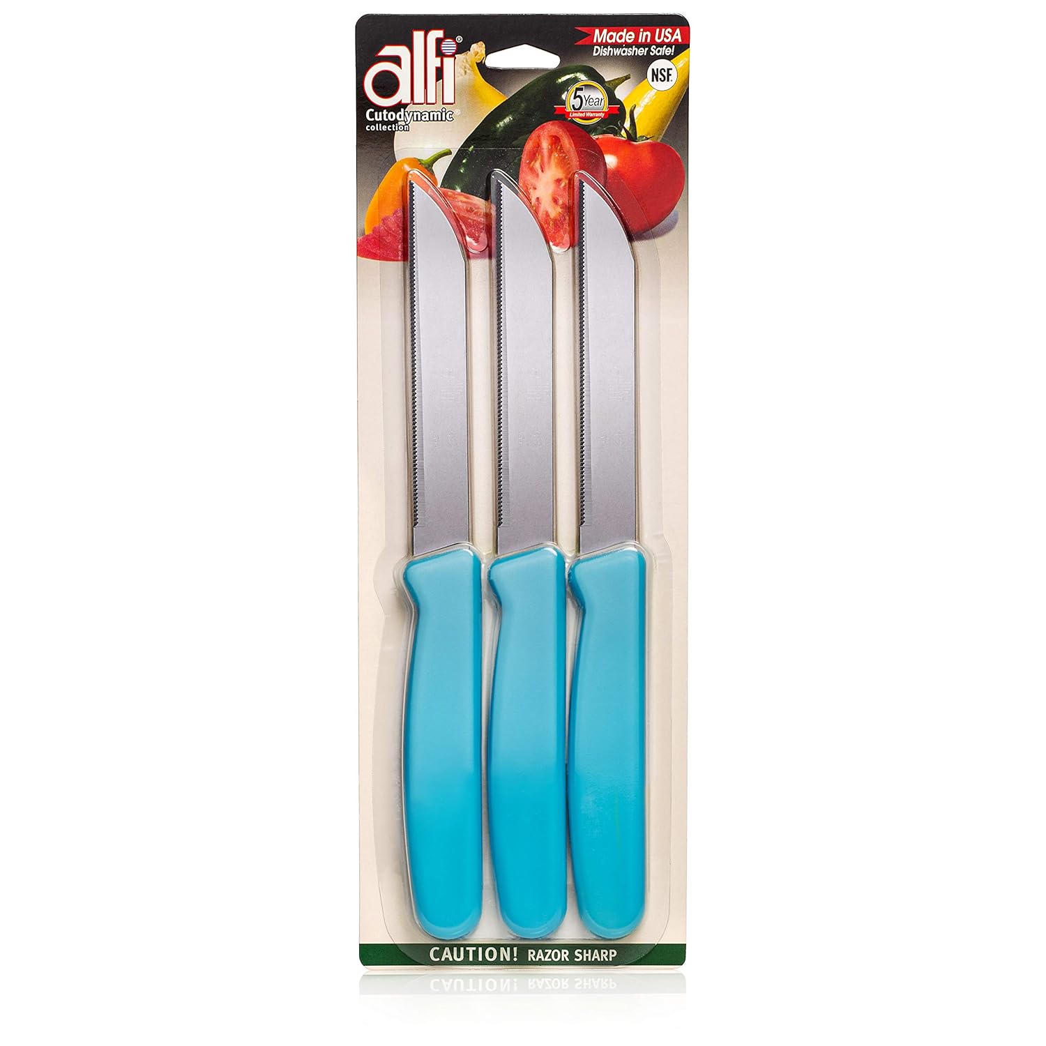Alfi All-Purpose Knives Aerospace Precision Pointed Tip - Home And Kitchen Supplies - Serrated Steak Knives Set Made