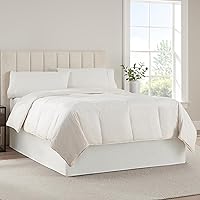Serta Modern King Bed Skirt 13 Inch Drop White Dust Ruffle, Hotel Quality Machine Washable OEKO-TEX Certified