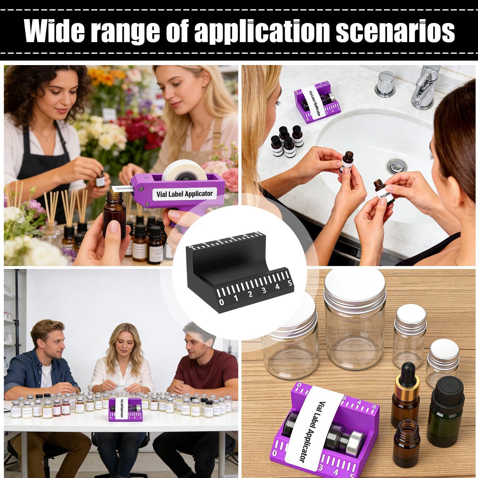 Vial Label Applicator For 3ml & 10ml Bottles Easy Precise Sticker Alignment Tool Small Container Label Positioning Device Jar Labeling Tool