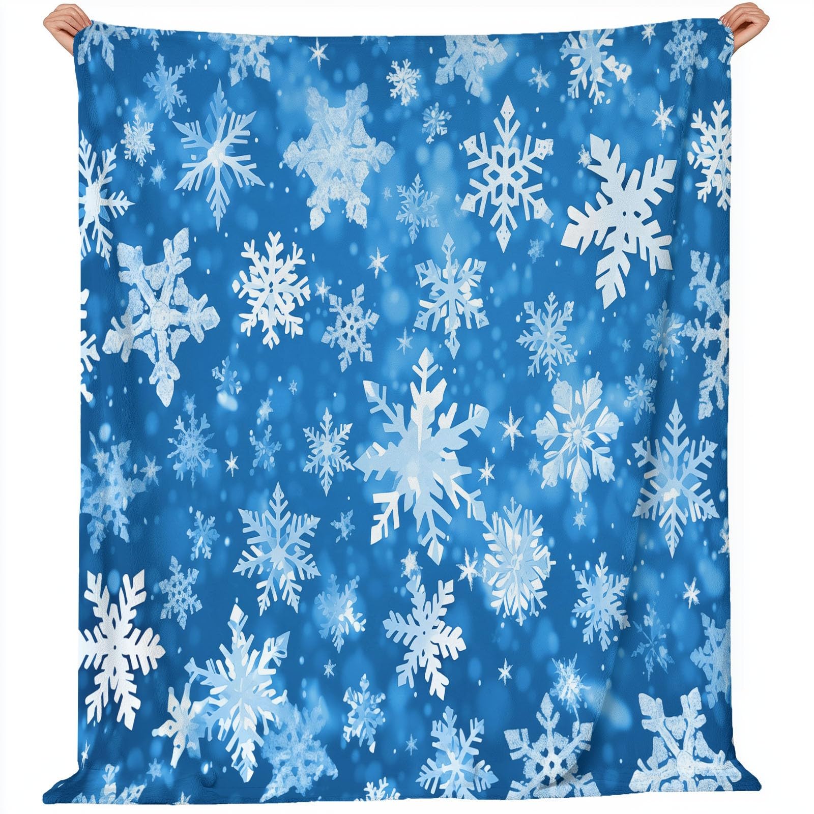 Couverture en flanelle bleue et blanche douce et chaude contre le froid de l'hiver