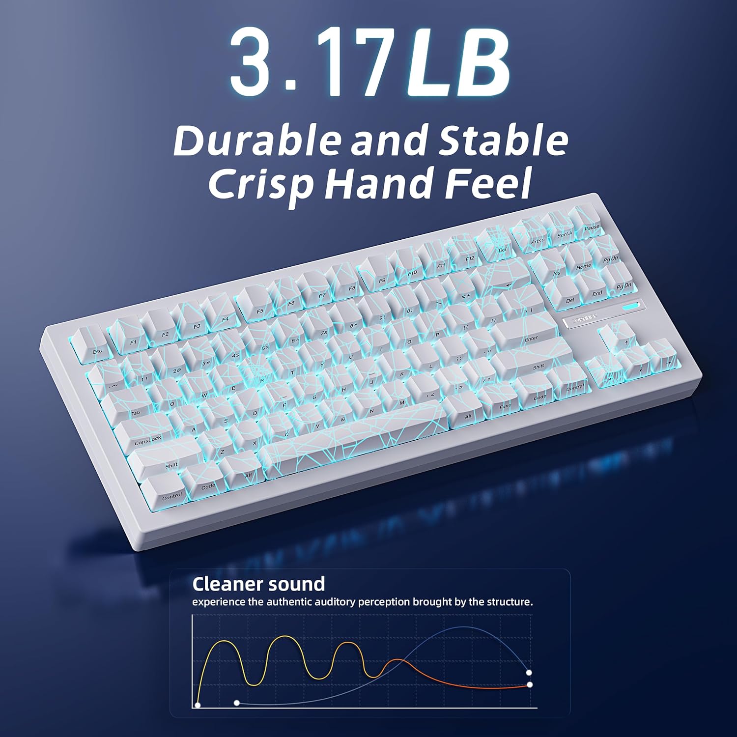 ZORNHER ZH870 keyboard highlighting its weight for stability