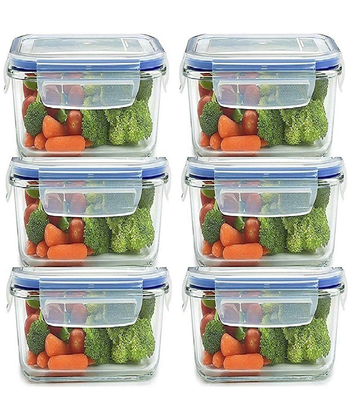 Medigo Airtight Food Storage Containers Plastic Kitchen Storage Jars and Container Set, Kitchen Storage Container, Jar Set for Kitchen, Fridge Storage Containers Pack of 6