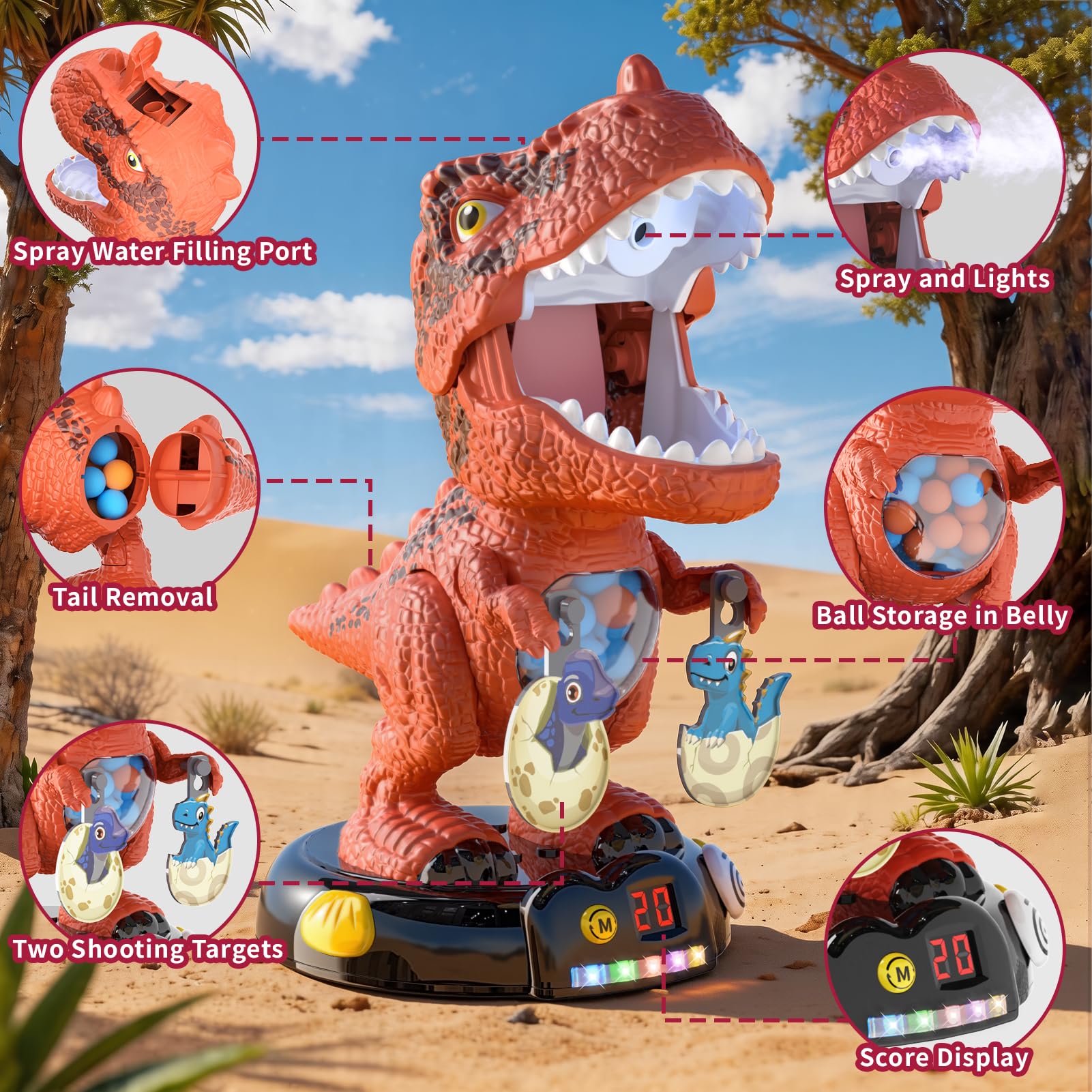 Dinosaur Blaster Toys - Chomp & Shoot! -3
