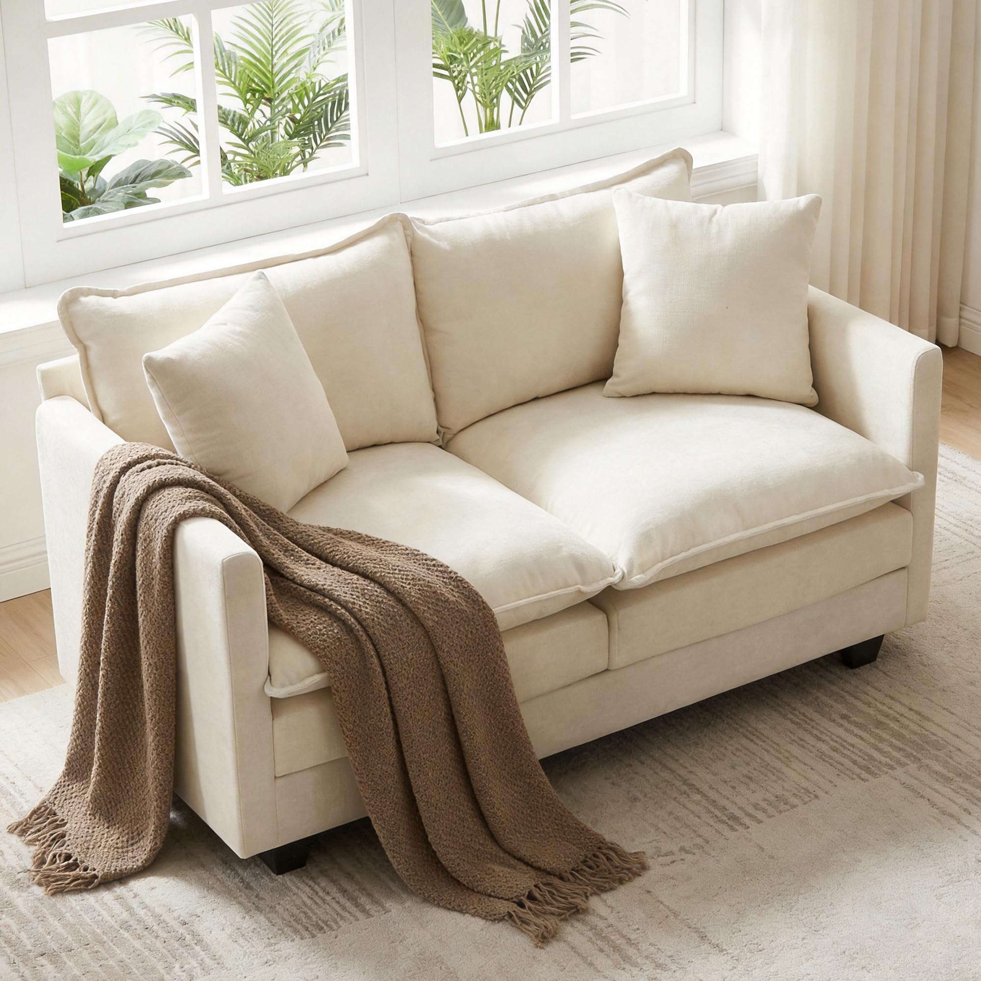 OwgeinSet 52 inch Loveseat Sofa Cloud Loveseat