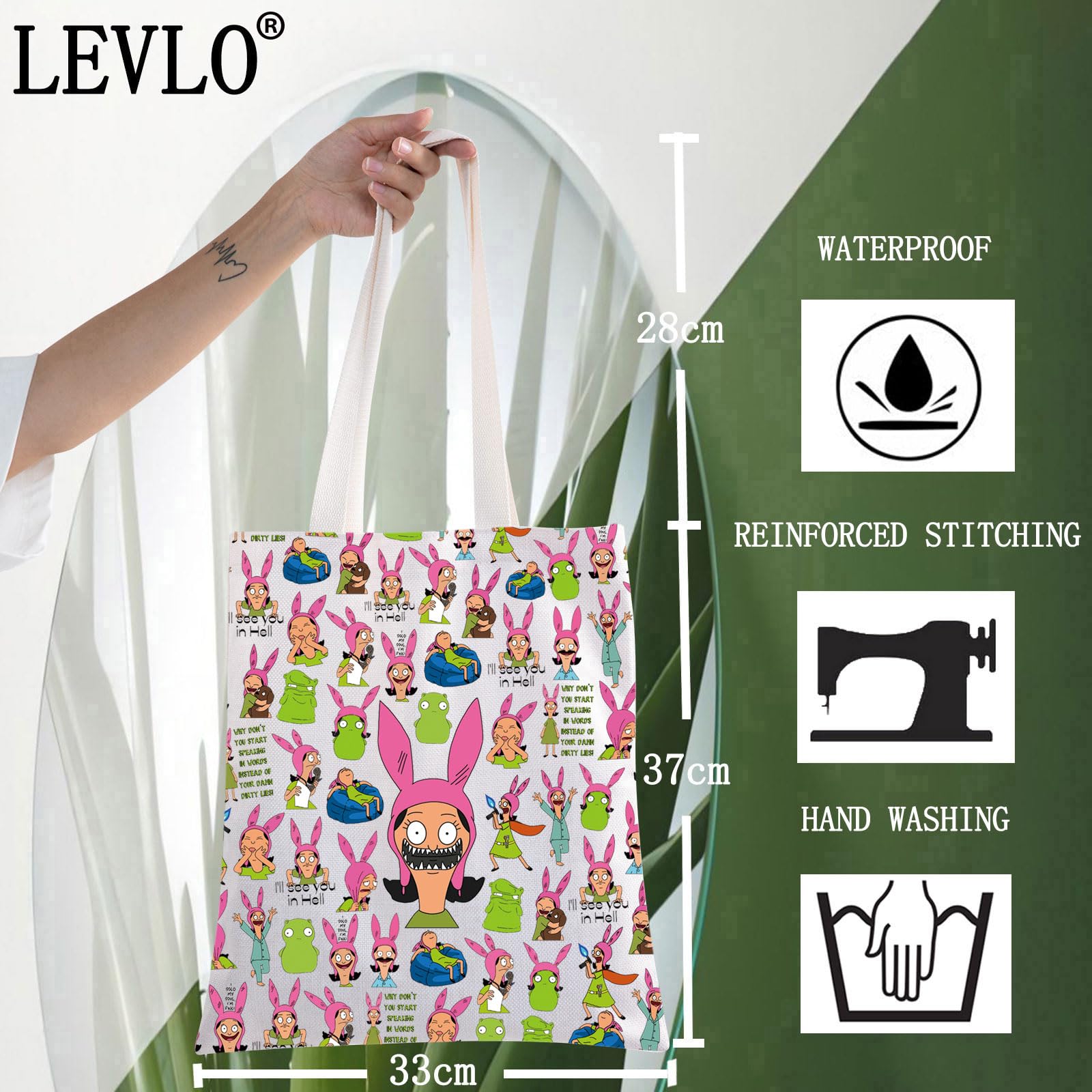 LEVLO Louis Cosmetic Bag Belcher Fans Gift Bob Family Zipper Pouch Bag Louis Cartoon TV Show Merchandise, I'll See You TG - Image 2
