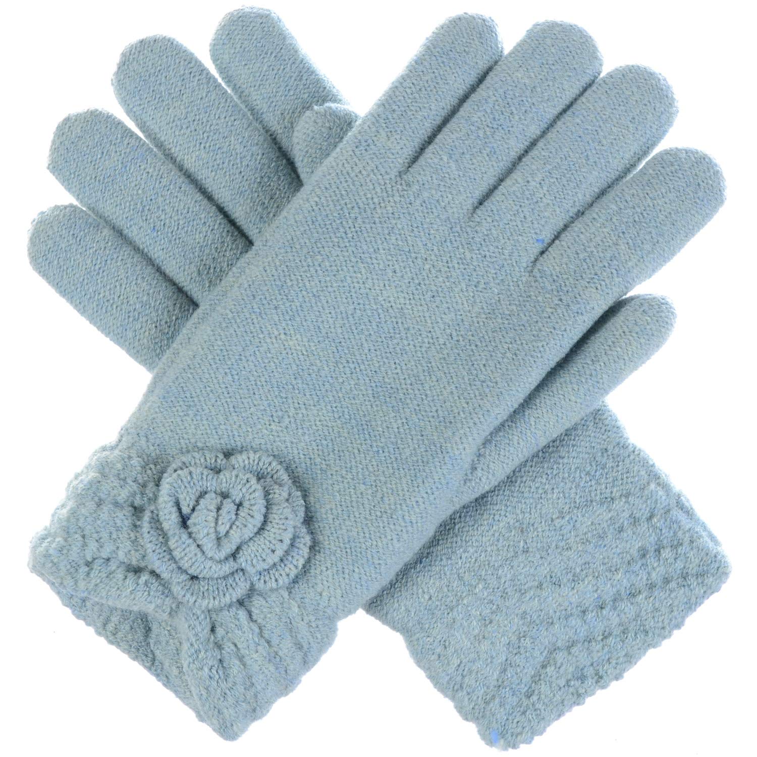 BYOS Flower Cuff Knit Gloves