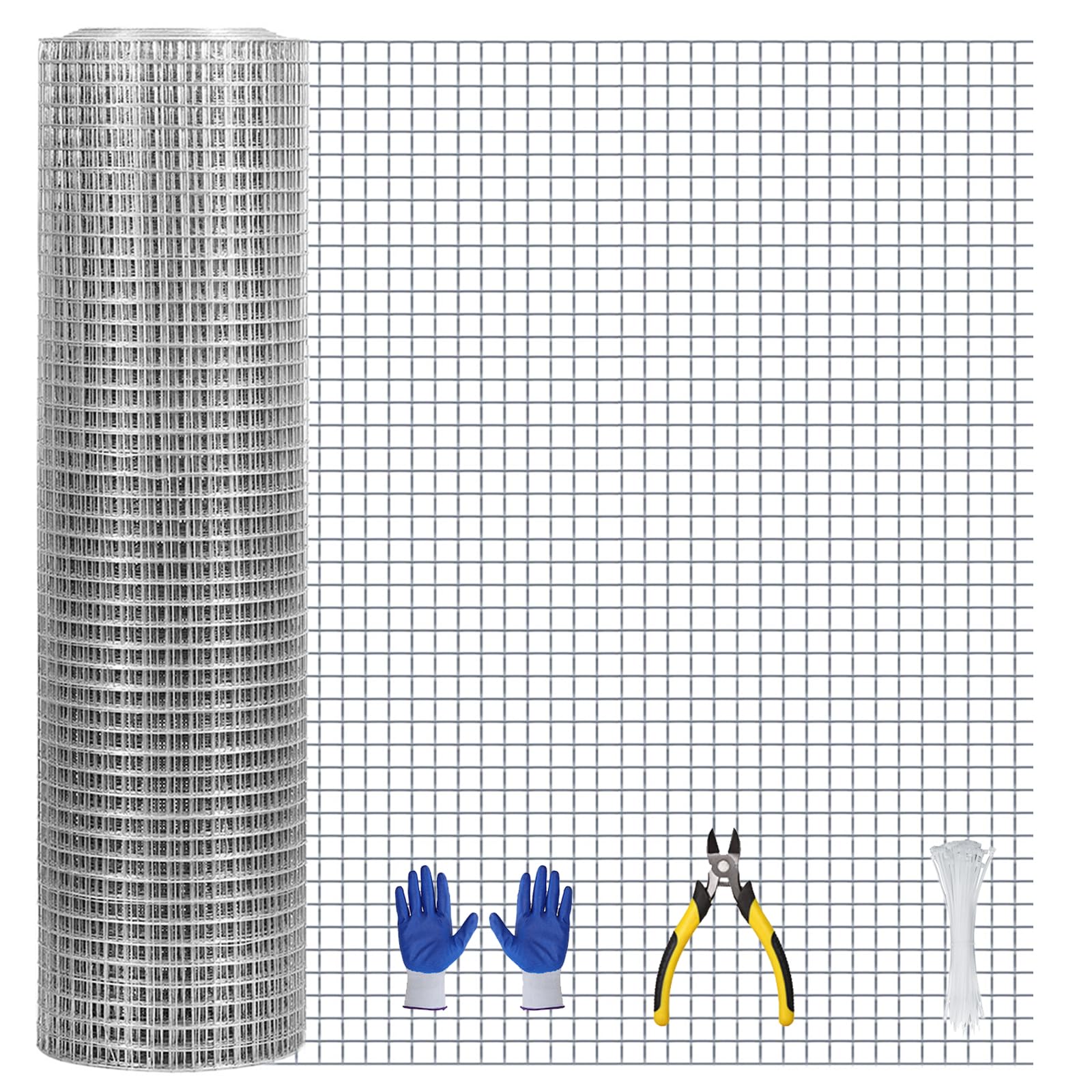 Hardware Cloth, 1/2 inch 24"x50ft 19GA Hot-dip galvanized wire mesh, fence line, chicken wire fenceing,poultry farming, garden fence, tree protection, gopher line, rabbit snake fence.