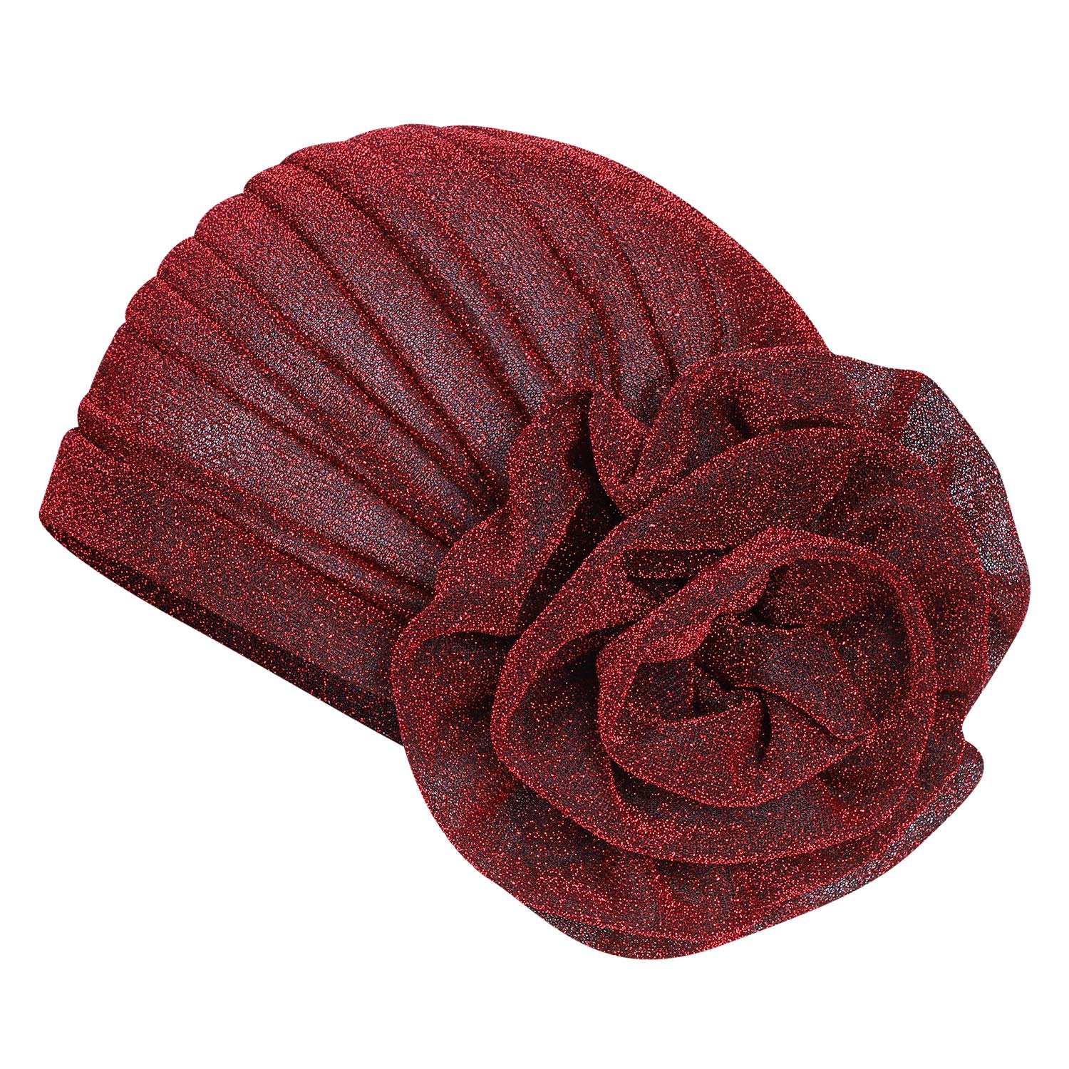 African Pattern Headwrap Pre-Tied Bonnet Turban Knot Beanie Cap Headwrap Hat Hair Loss Hat Beanie Bonnet Headband for Women Red Wine