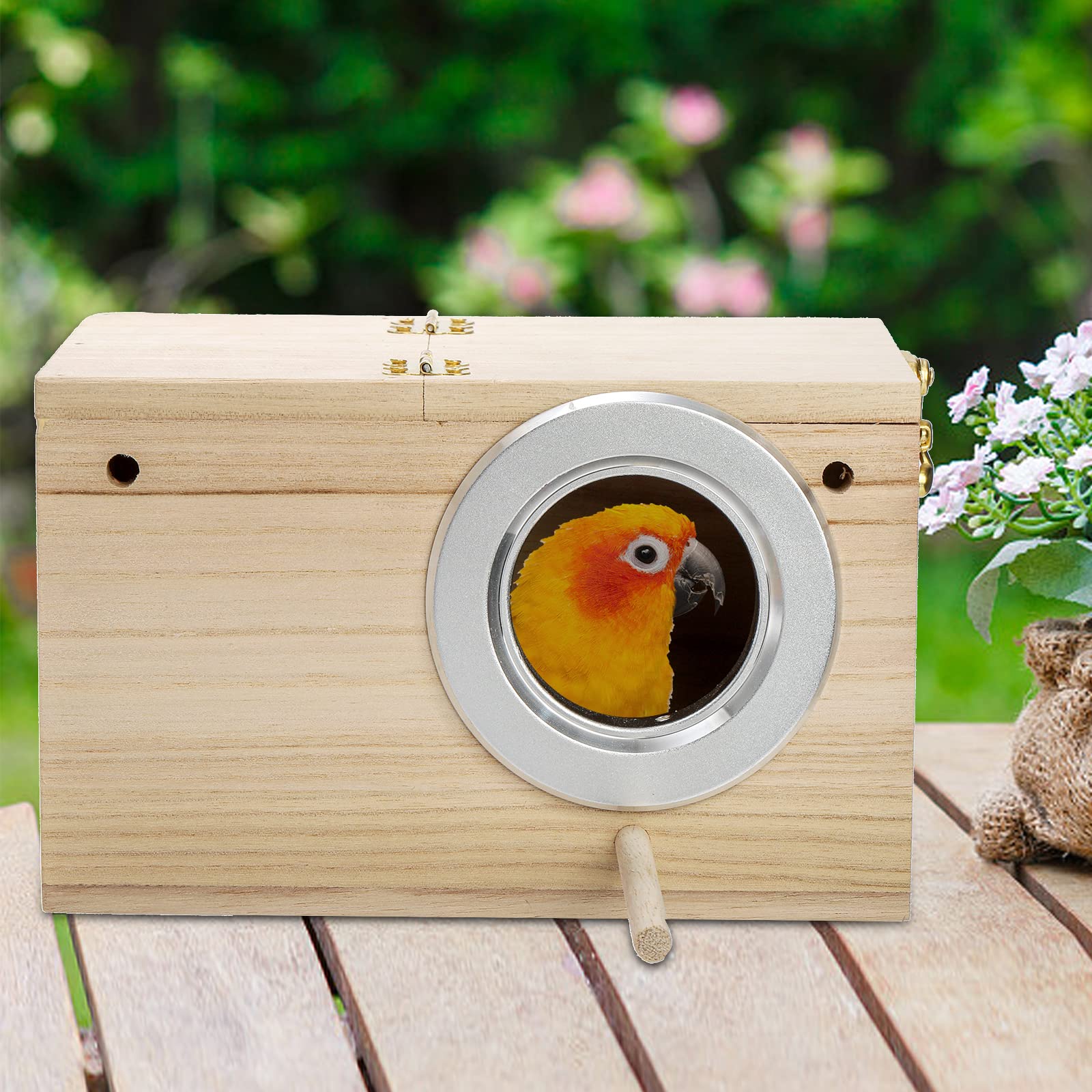 Hiceeden 2 Pack Sittich Nistkasten Wellensittich Zuchtbox, Natürliche Vogel zuchtbox, Vogelhaus for Wellensittich Unzertrennliche, Nymphensittich, Papageien Paarung, Voliere, 19.5 x 12 cm