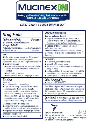 Miniatura 14 de Mucinex DM, Expectorante y supresor de la tos, RAC05640, 40, 1, 1