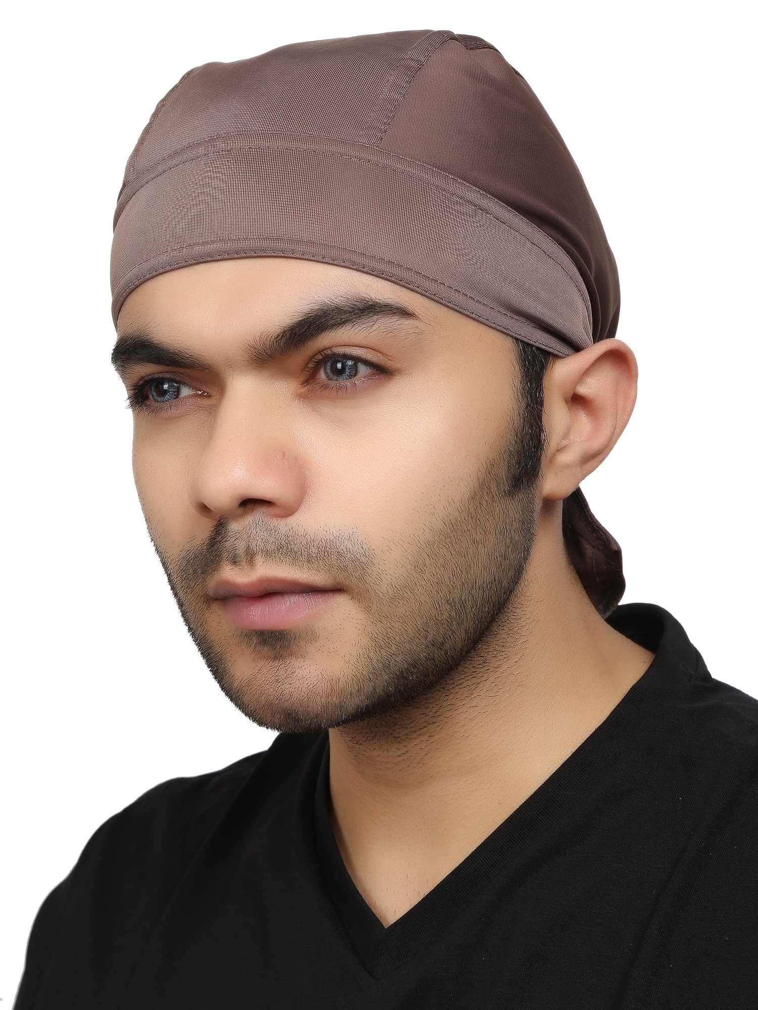 BISMAADH Polyester Multifunctional Moisture Wicking Skull Caps Doo Rag Headwrap For Men & Women Pack of 1 (Moose)