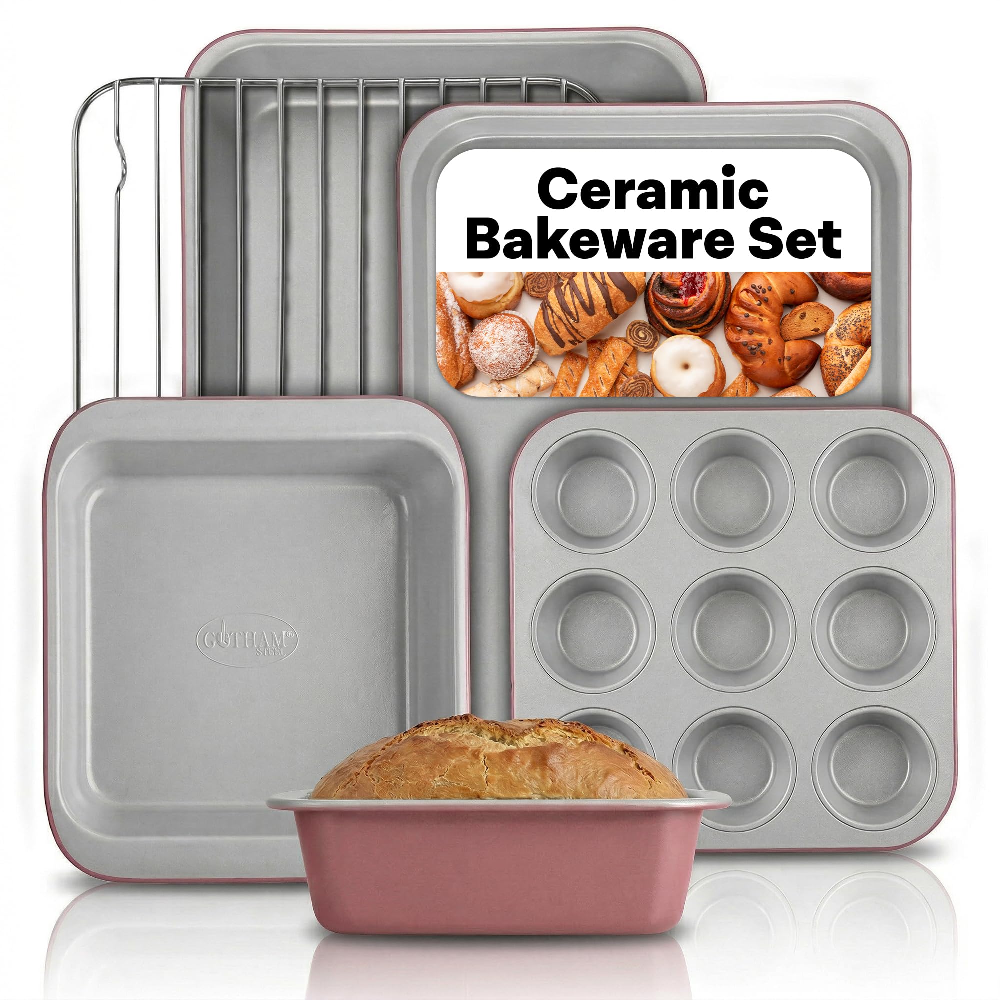 Gotham Steel 6 Pc Stackable Baking Pans Set