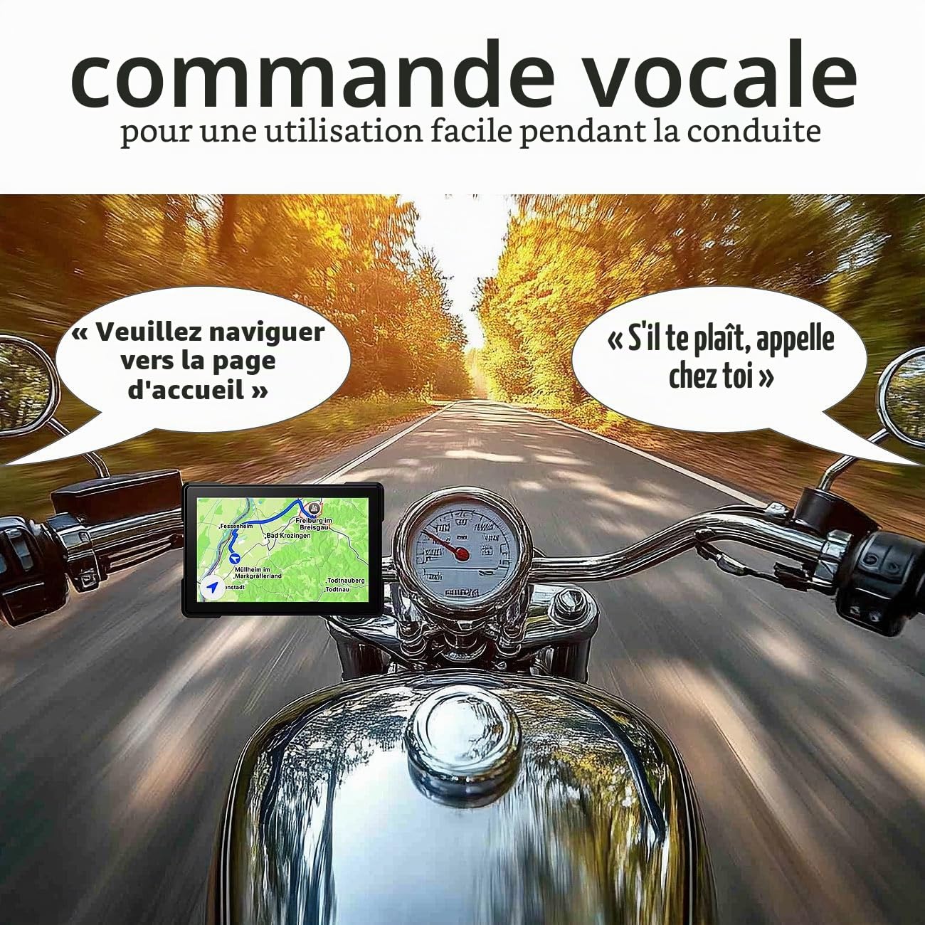 Écran tactile 5'' pour moto compatible CarPlay & Android Auto [Lescars]
