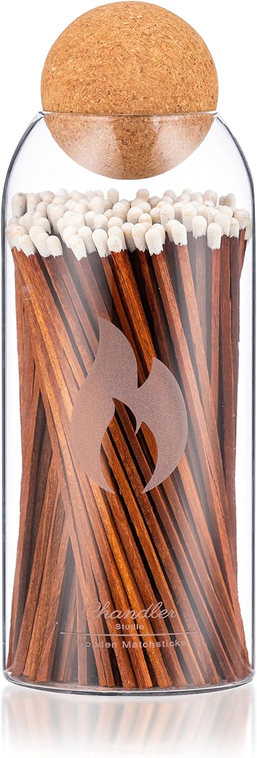 Fireplace Candle Matches Apothecary Decorative Glass
