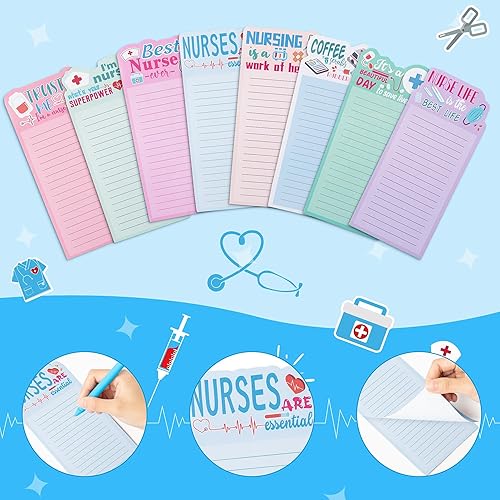 Miniatura 3 de ANGOLIO Juego de 24 notas adhesivas con bolígrafo de agradecimiento para enfermera, diario a granel para profesores, enfermeras, compañeros de
