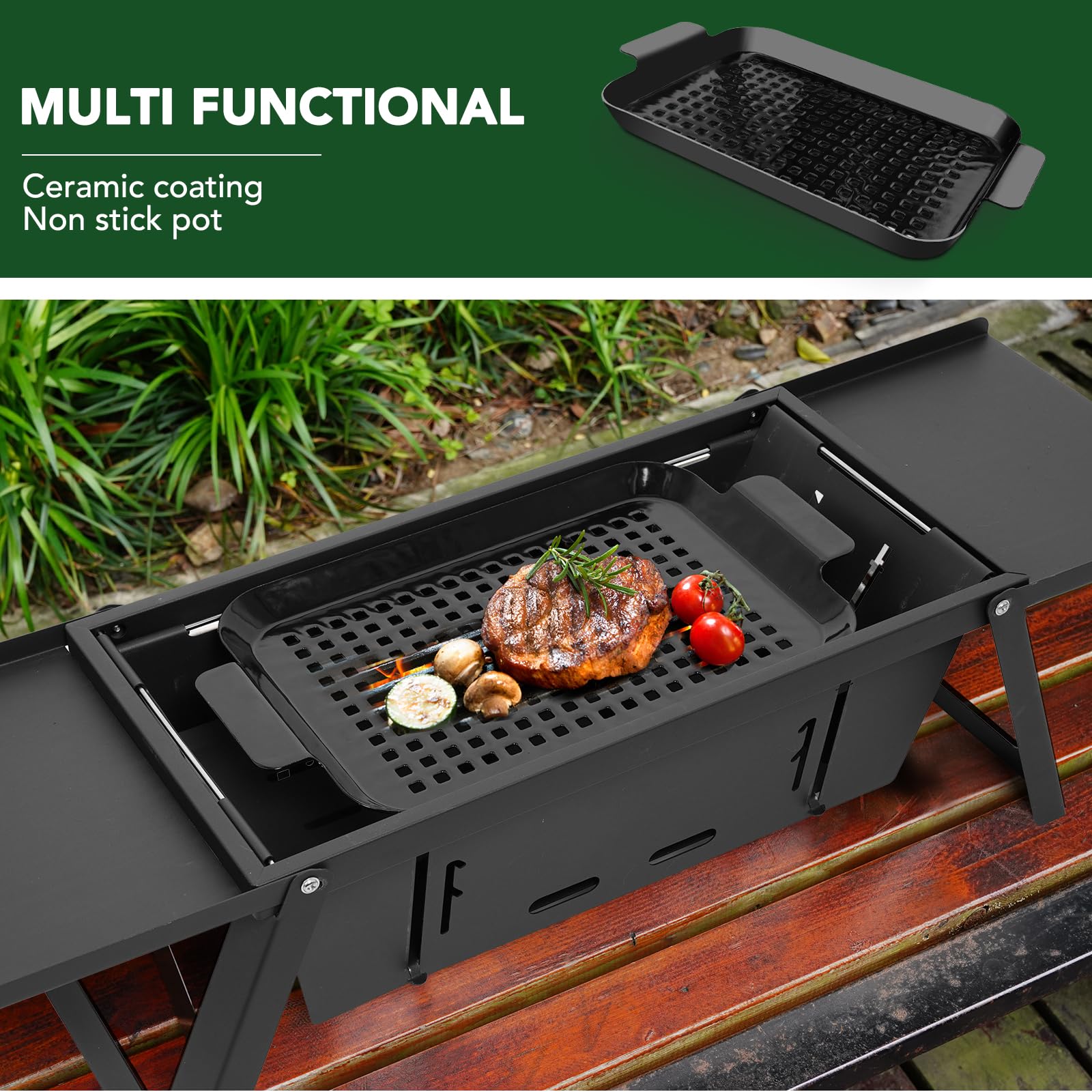 E EASTSTORM Kleine opvouwbare barbecue, draagbare opvouwbare houtskoolgrill voor kamperen, 304 roestvrij staal, barbecue, tafelblad, roker voor picknick, tuin, camping, reizen E EASTSTORM Kleine opvouwbare barbecue, draagbare opvouwbare houtskoolgrill voor kamperen, 304 roestvrij staal, barbecue, tafelblad, roker voor picknick, tuin, camping, reizen