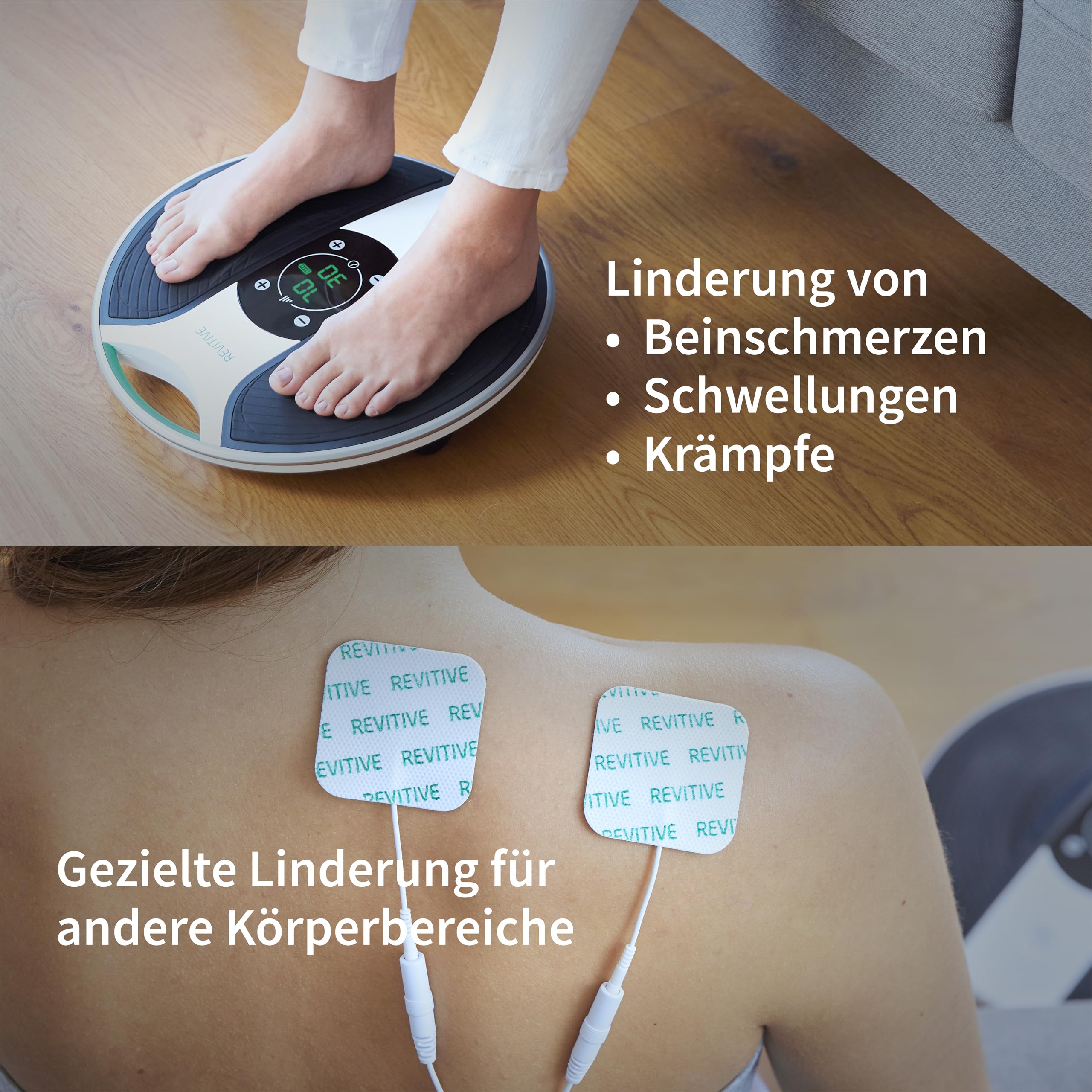 Revitive Medic® Durchblutungs-Stimulator – Klinisch nachgewiesene, medikamentenfreie Linderung von Schmerzen in Beinen und Körper, kabellos, damit Sie in Bewegung bleiben
