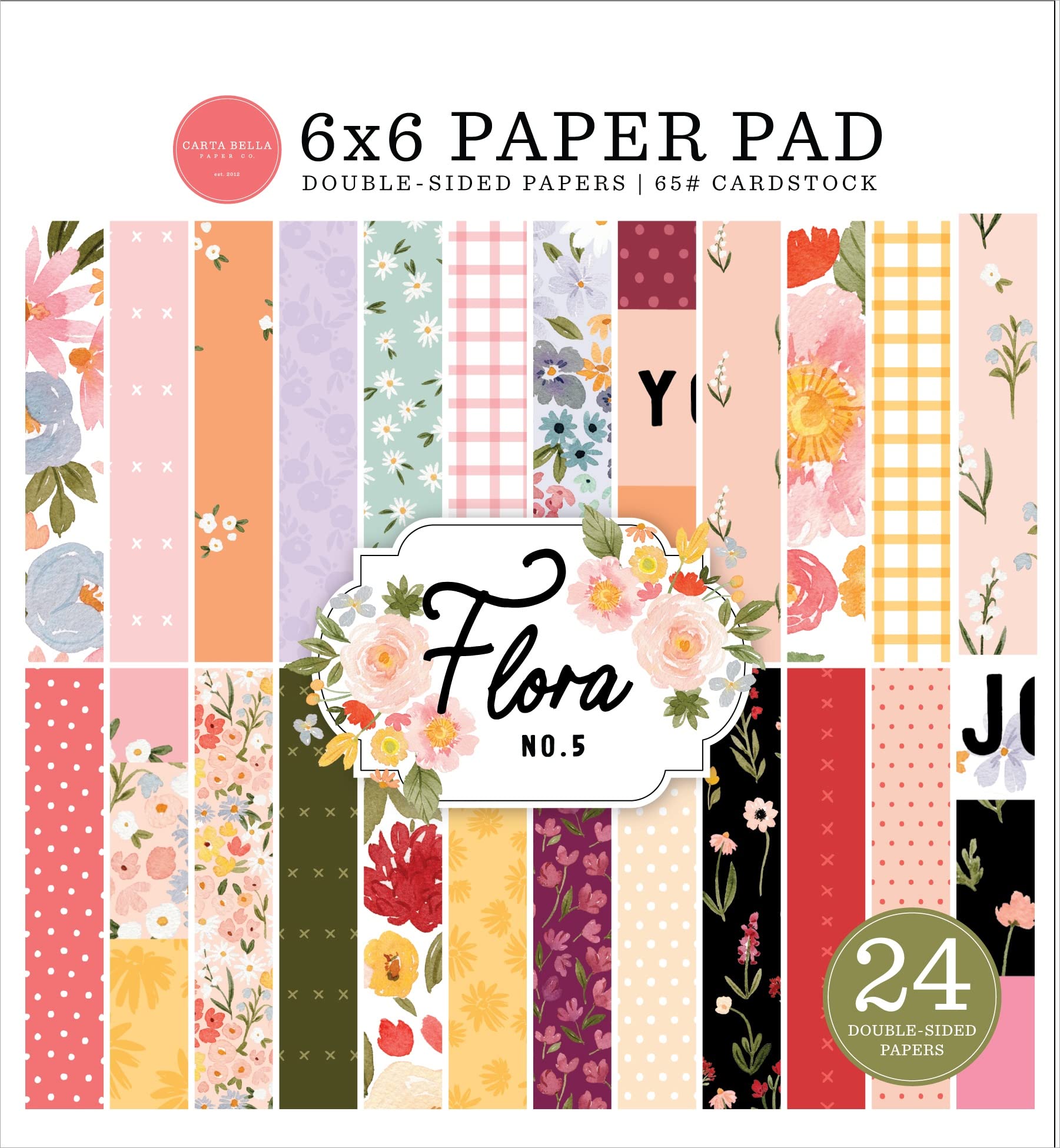 Carta Bella Double-Sided Paper Pad 6"X6" 24/Pkg-Flora No. 5