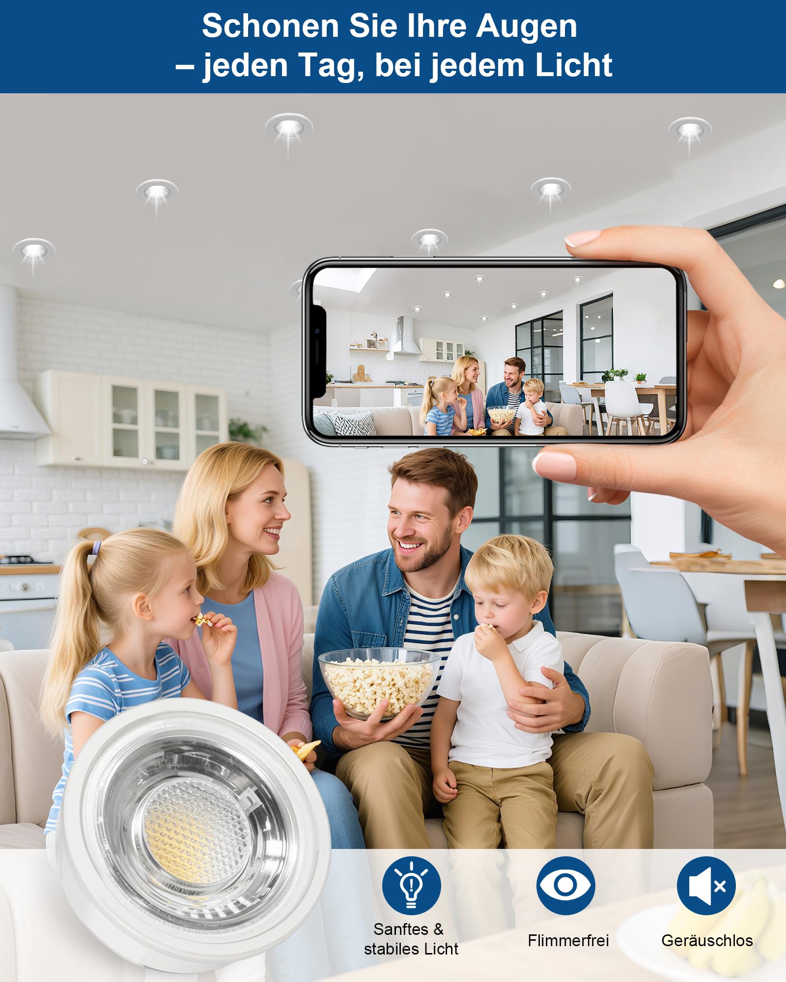 Allesgute 10 pièces module LED 230V dimmable en 3 niveaux, 6W blanc chaud 3000K 500LM, module LED extra plat 30mm pour spots encastrés et luminaires encastrés, remplace ampoules GU10 MR16