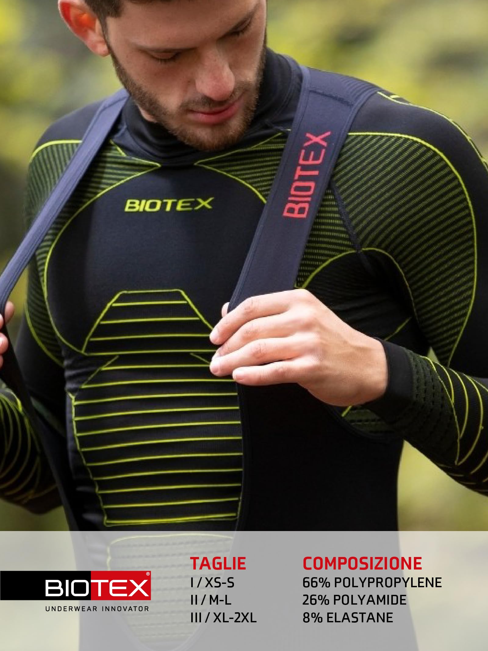 BIOTEX Lupetto Icebreak per Ciclismo e Running, Intimo Tecnico Sportivo, Maglia Termica con Multi Zone 3D