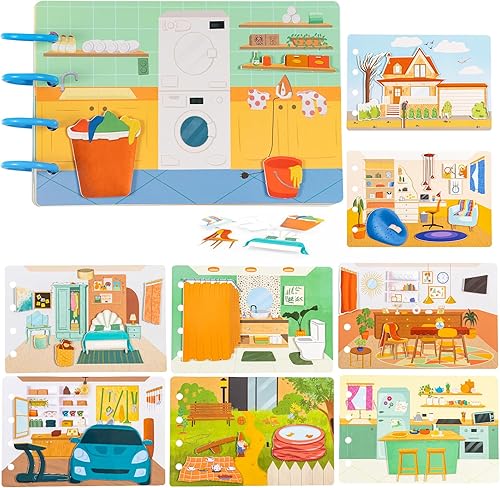 Montessori - Libro de actividades para niños de 3 años en adelante, libro sensorial para niños con autismo, temas para el hogar, regalos de